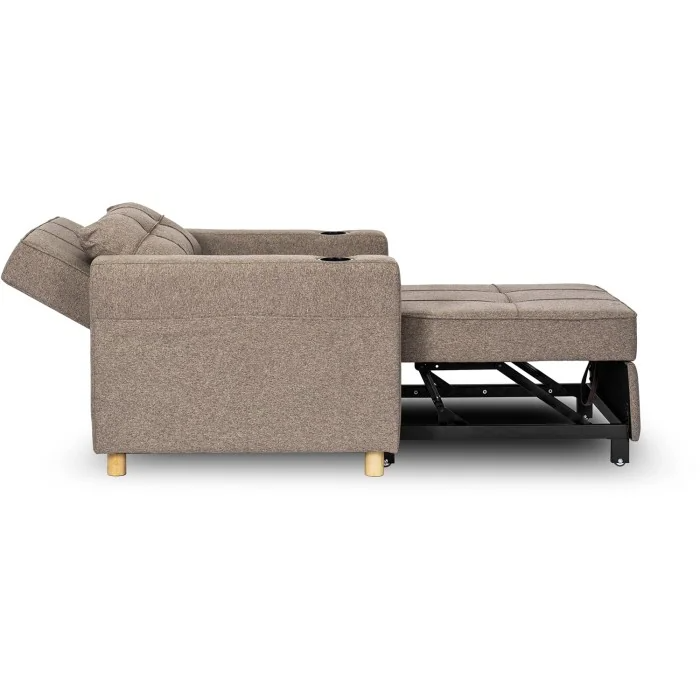 Amerykanka Fotel Rozkładany Do Spania Do Salonu Beżowy Wypoczynkowy SOLOR - 7