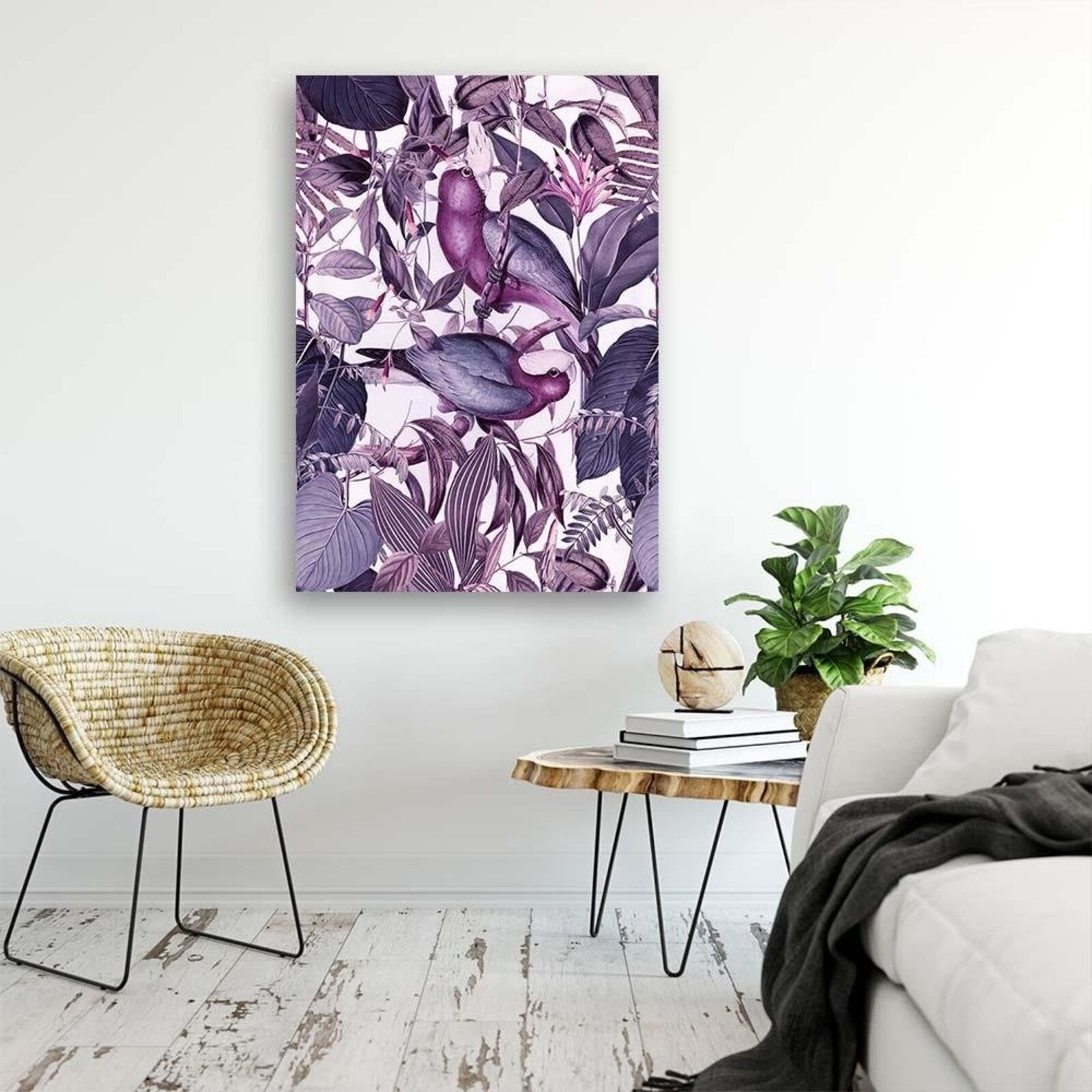 Tableau perroquet violet des bois - 50 x 70 cm - 3