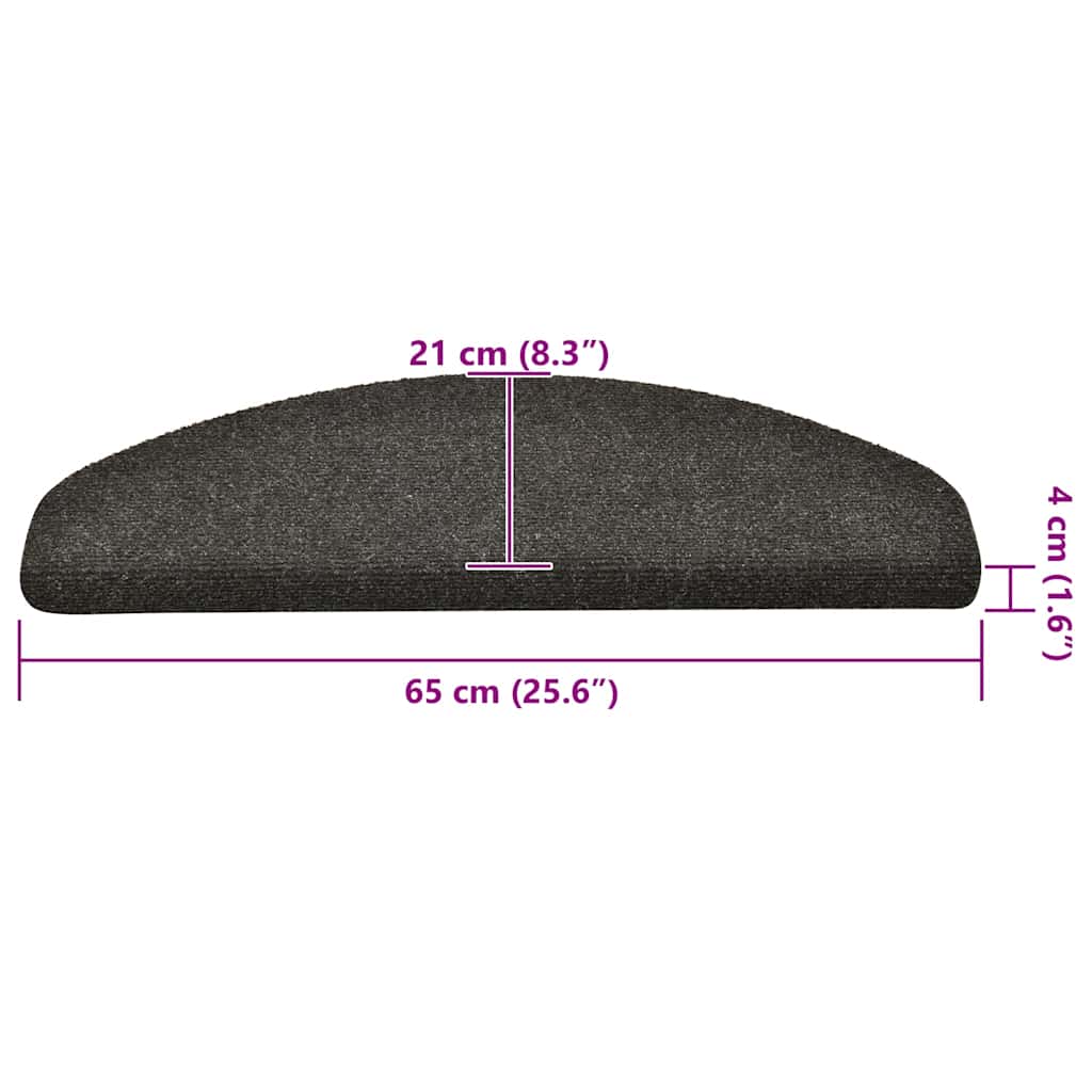 Tapis d'escalier autocollant 30 pcs | Paillasson d'escalier | Tapis de marche anthracite 65x21x4 cm CFW977119 - 8
