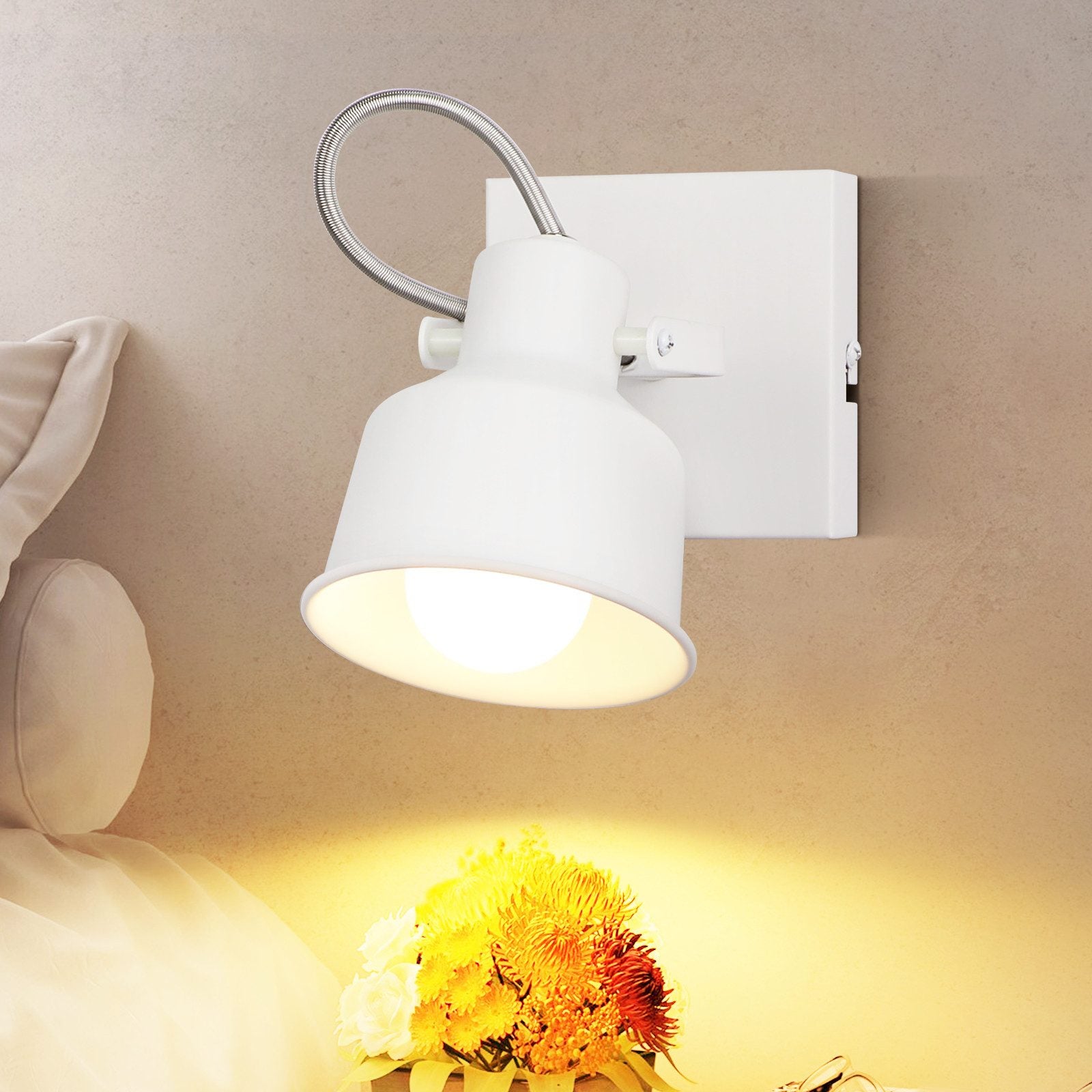 NETTLIFE Reflektorowa sufitowy 1 płomień vintage kinkiet E14 wysokiej jakości retro design regulowany 350° MAX.40W