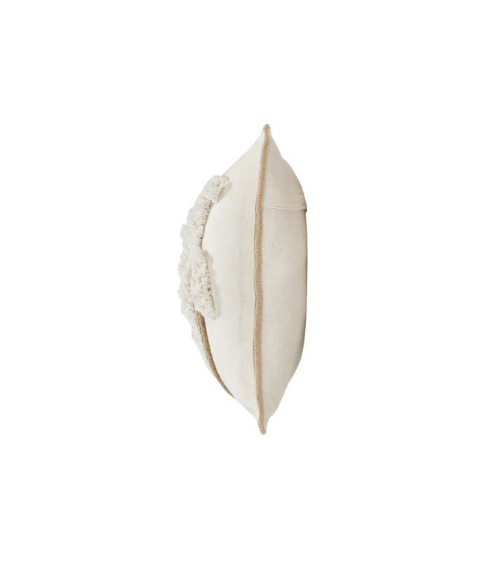 Coussin déhoussable tufté motif palmier - 30x50cm - Ecru - 3