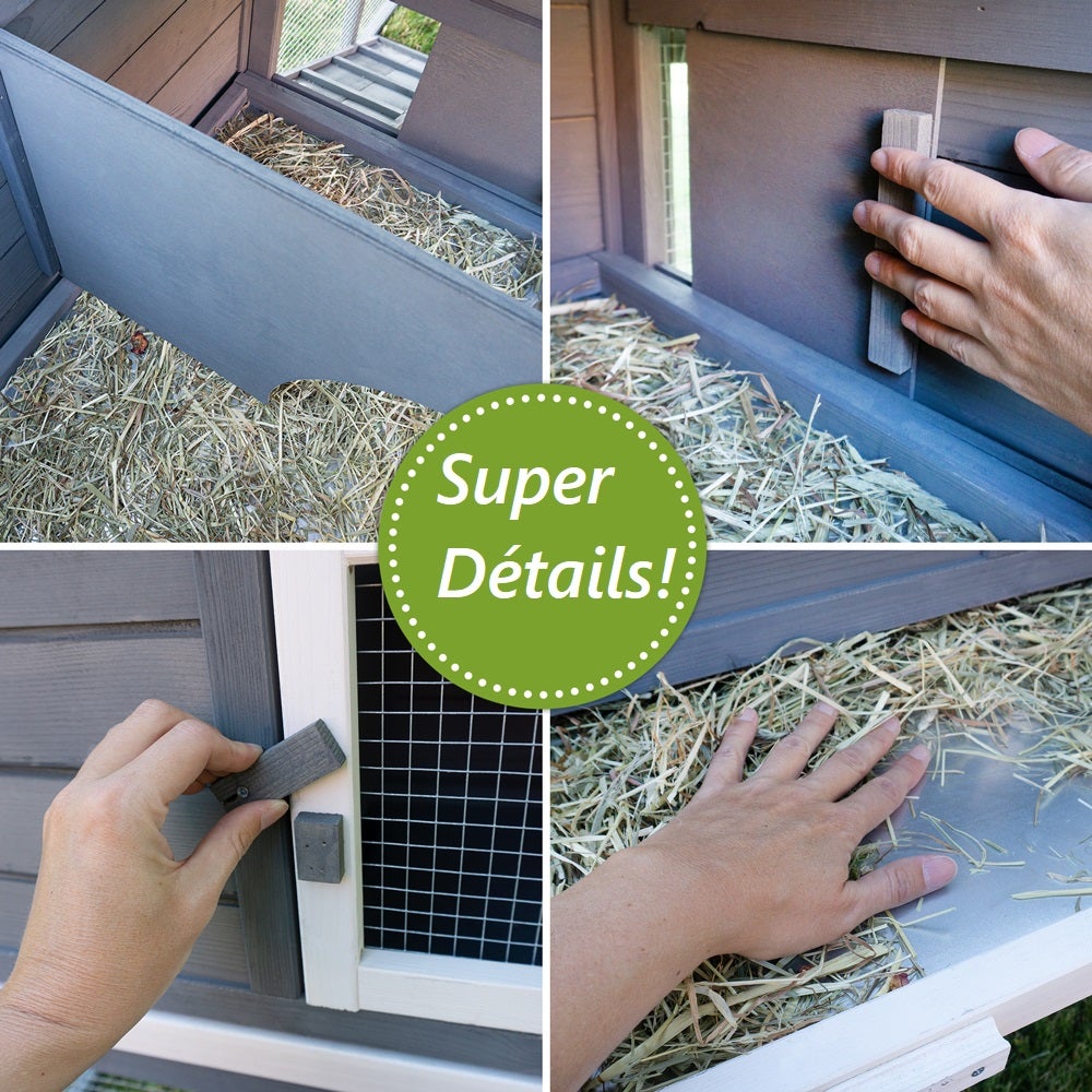 Cage Clapier Enclos lapin Extérieur en bois Haute Qualité pour lapins petits animaux- Modèle : 088 Maison de rêve 146x50x86cm(LxPxH) - 3