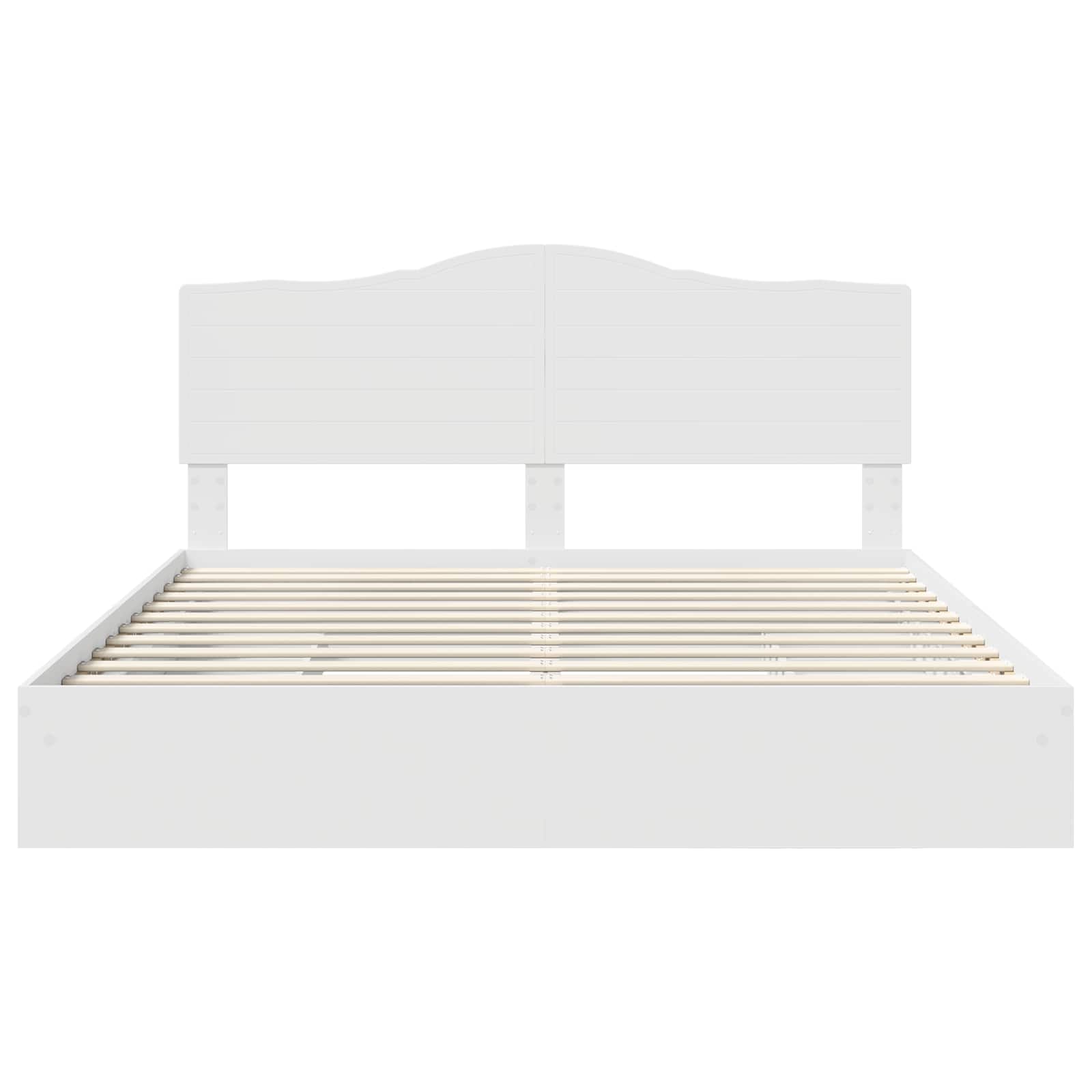 Lit de rangement réglable blanc 180 x 200 cm en panneau de bois - 8