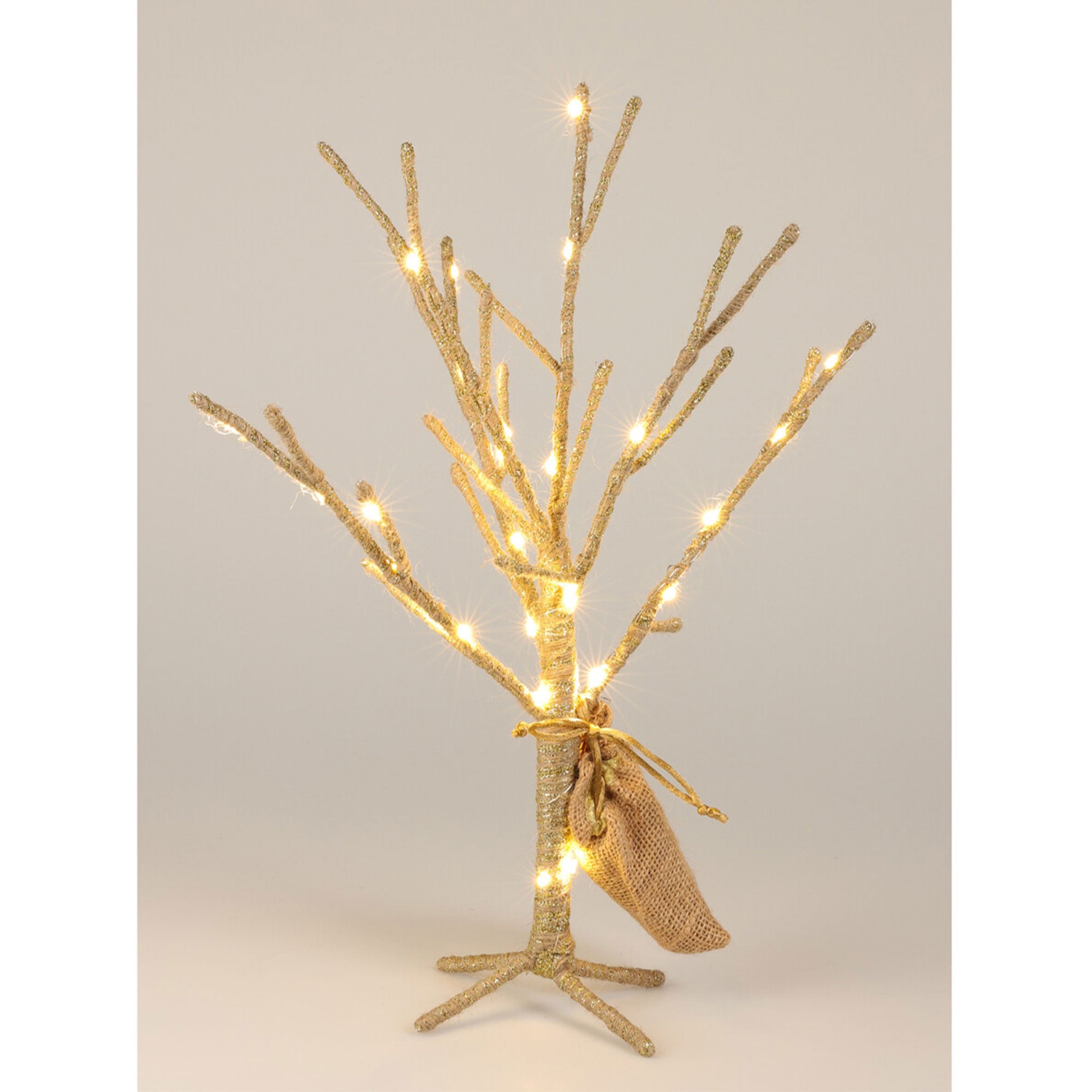 Arbre décoratif WellHome, format 6 x 40 cm, 30 LED dorées - 5