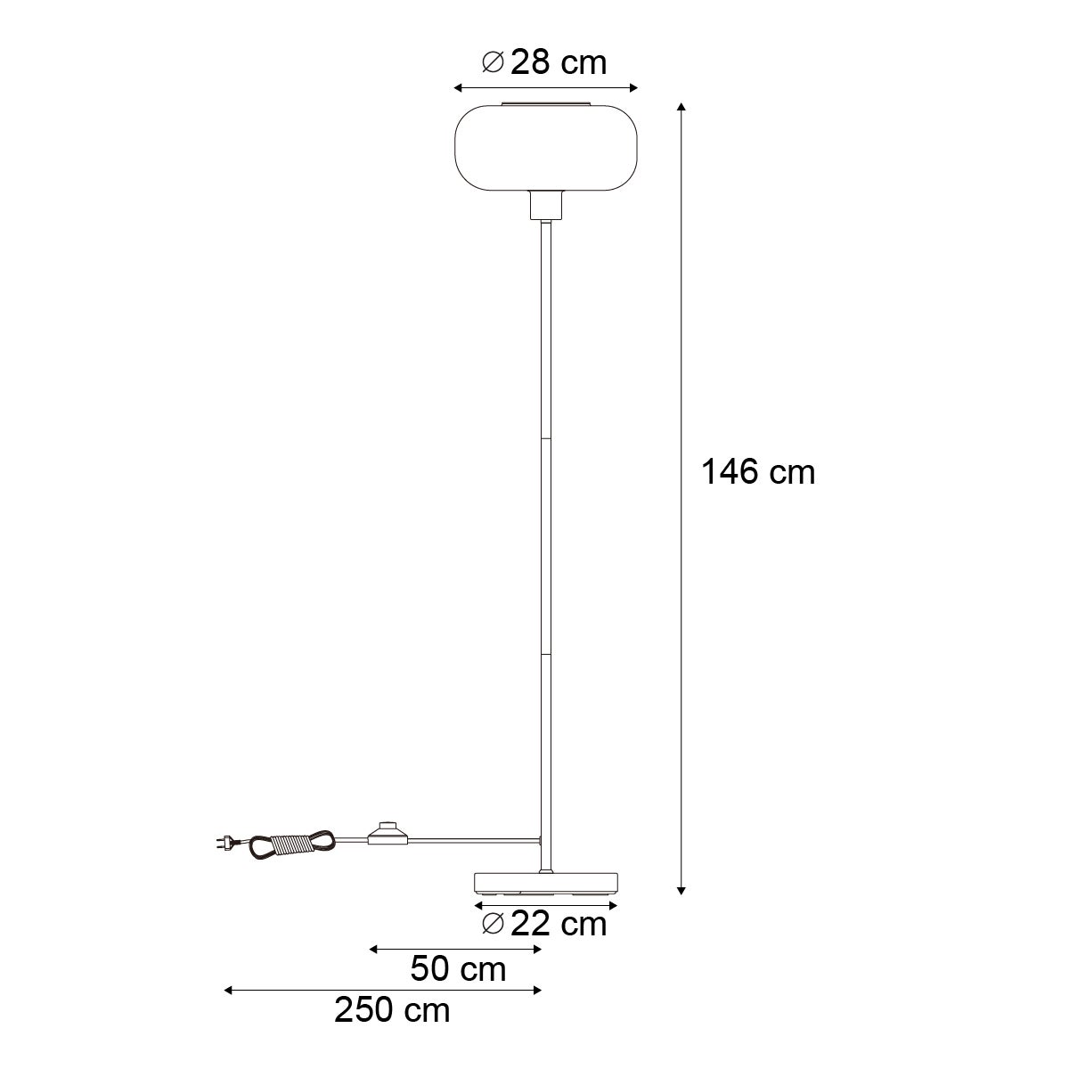 Qazqa rétro lampadaire - Bizle - noir, rond, max. 15w, e27, 146cm, idéal pour le salon - 3