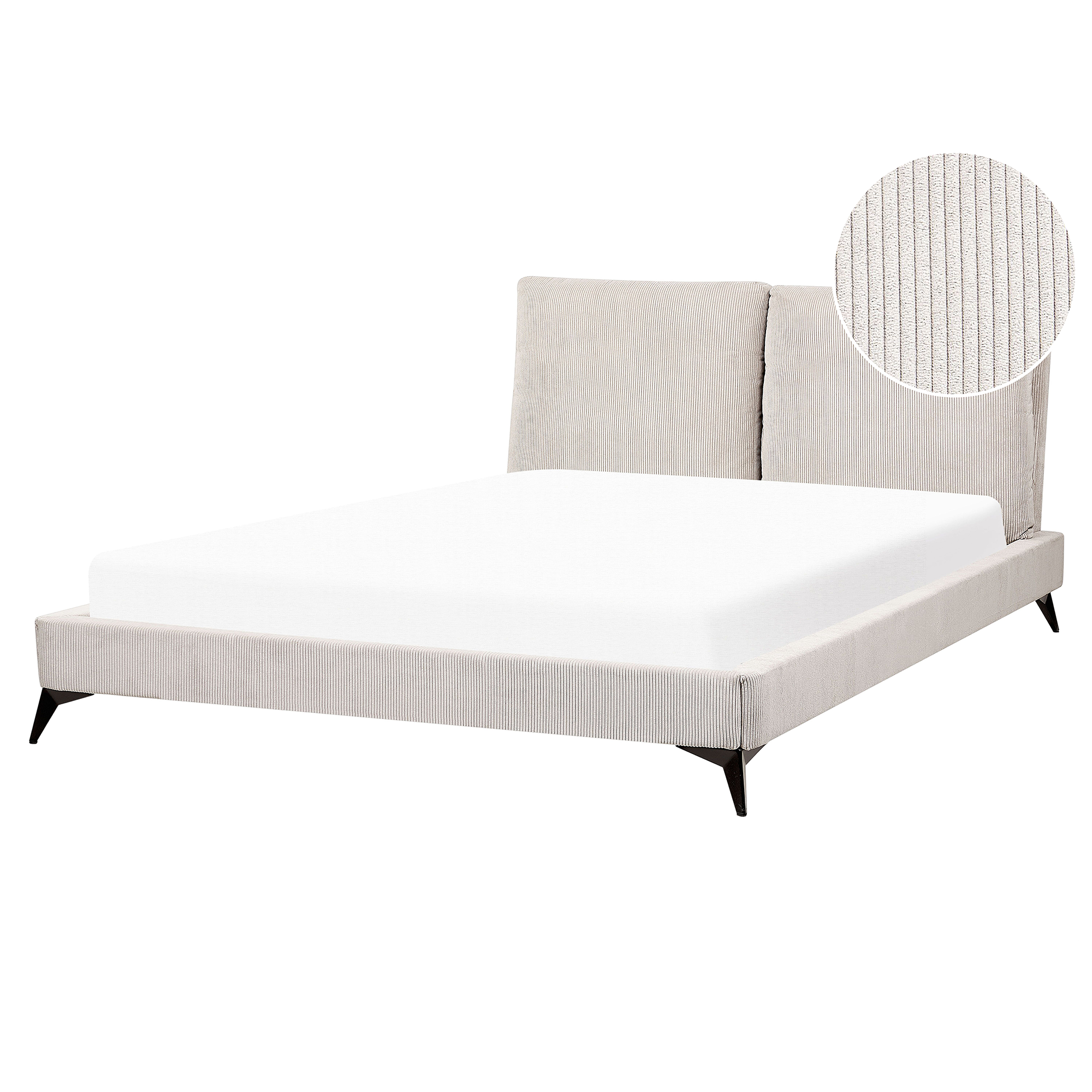 Beliani Cama Con Somier NOYERS 140 X 200 Cm Terciopelo Gris | Leroy Merlin