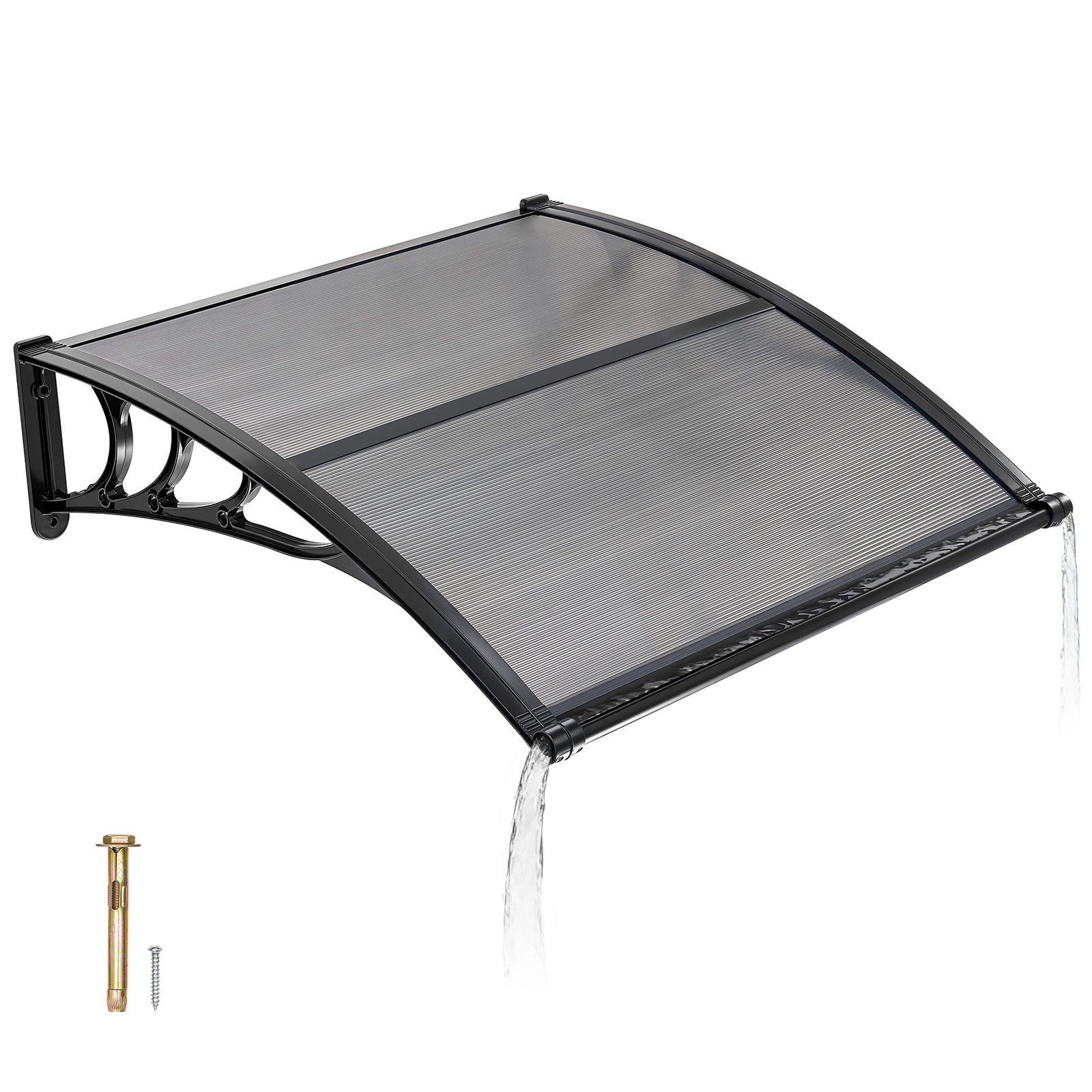 Marquesina vevor para puerta de entrada (96,5 x 101,7 cm), de policarbonato, para exteriores,ventanas, porches y balcones. protección contra la lluvia