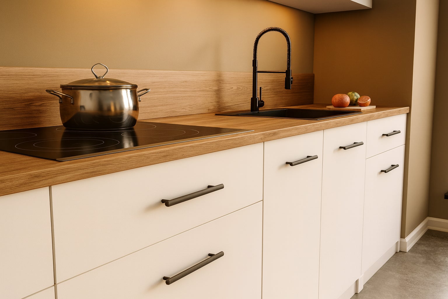 Cuisine complète VIKI BLANC MAT 300 cm avec colonne four 9 éléments 18 mm - 3