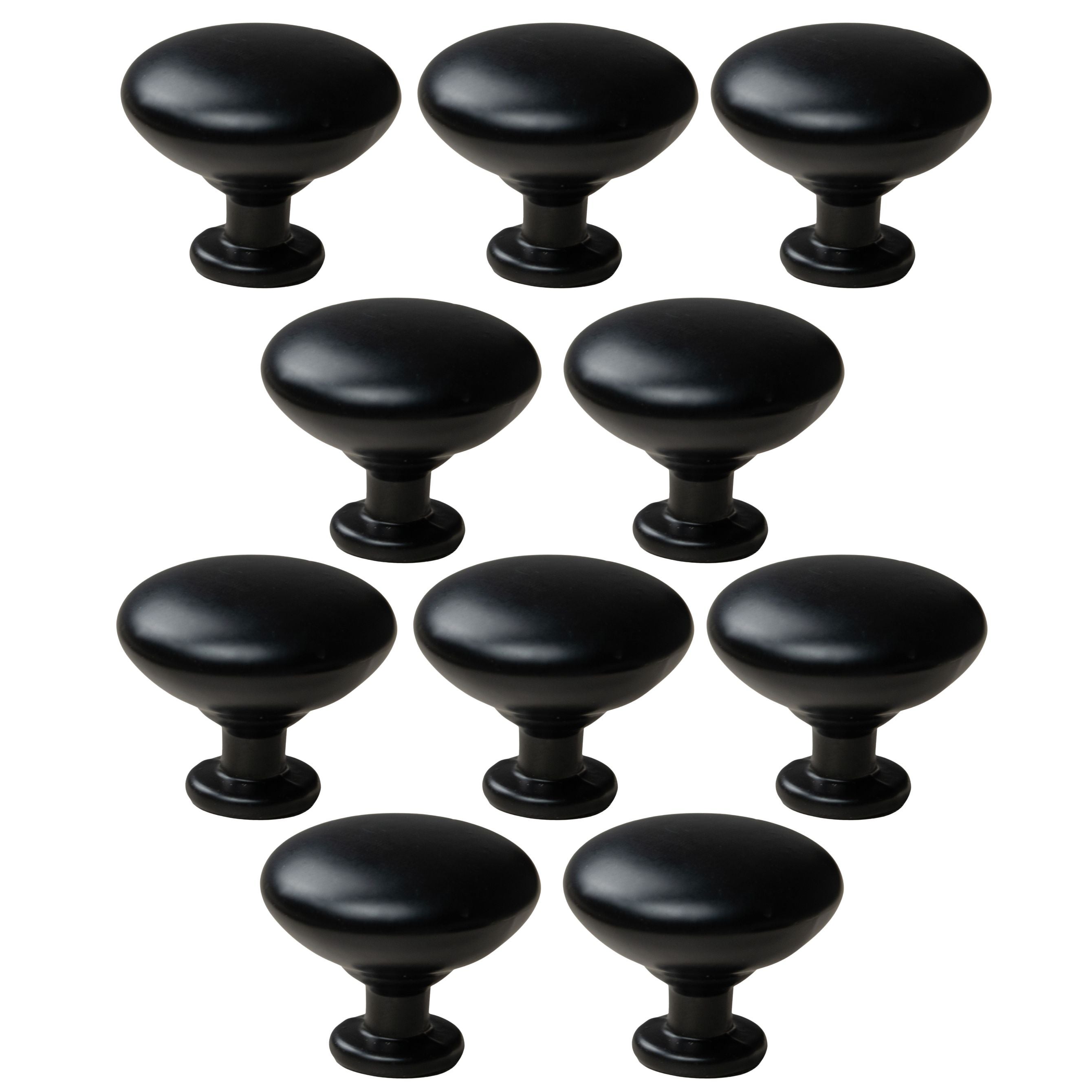 10 x Gałka meblowa okrągła metalowa 28 mm czarna