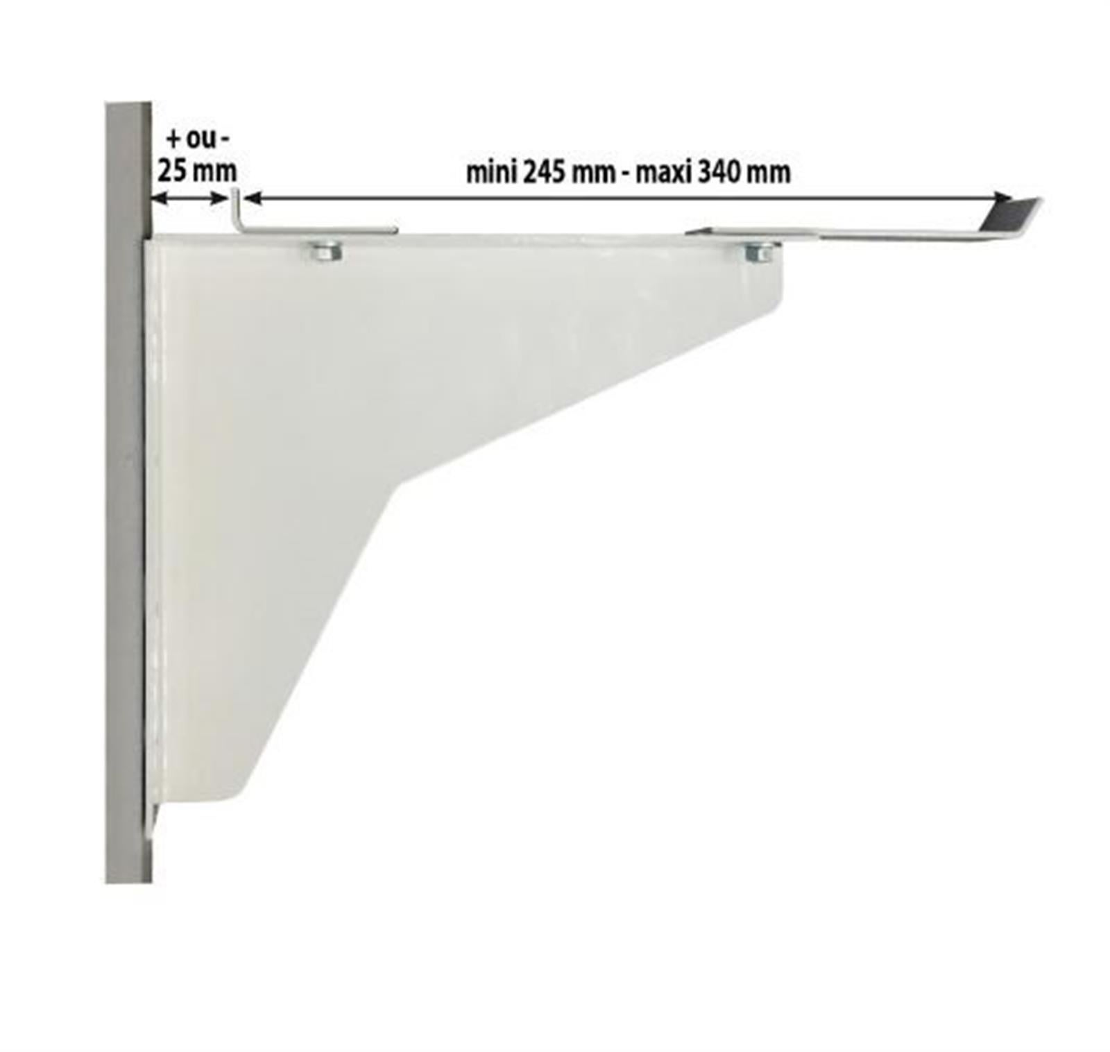 Consoles pour lavabo collectif - Longueur: 180-255 mm (lot de 2) - 3