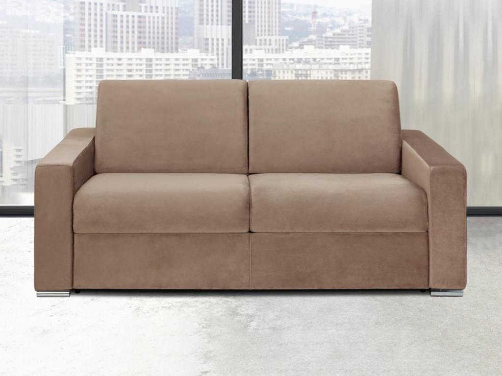 Canapé Convertible 140cm – Gris Tissu – Excellent état – Lit D'appoint