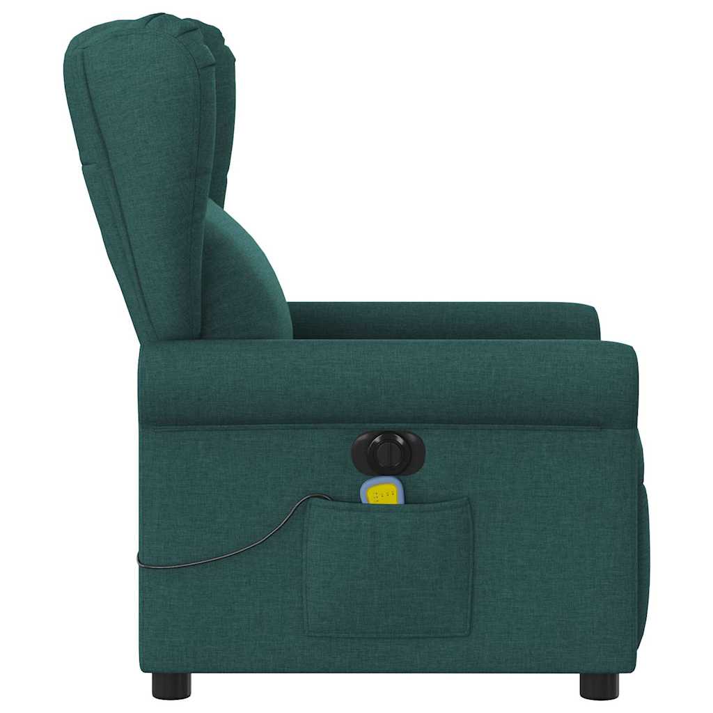 Fauteuil de massage | Fauteuil de relaxation | Chaise de relaxation inclinable électrique Vert foncé Tissu CFW195619 - 5