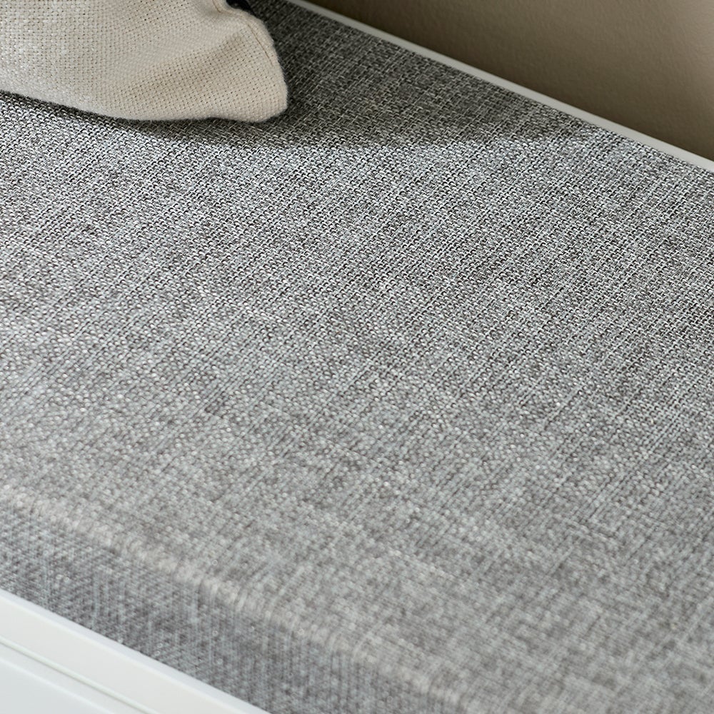SoBuy Banc à Chaussures, Meuble à Chaussures, Meuble d'entrée, Assise Coussin Rembourré et Abattant, Blanc, FSR98-L-W - 4