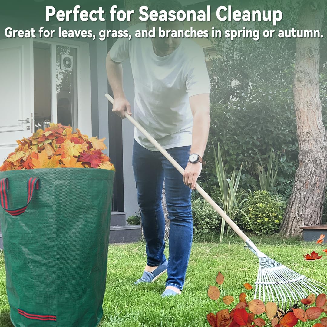 2x120L Sac à Déchets Verts de Jardin Réutilisable avec Poignée - Résistant, Indéchirable, pour Végétaux, Feuilles, Pelouse Coupée,Ultra Load Bearing - 7