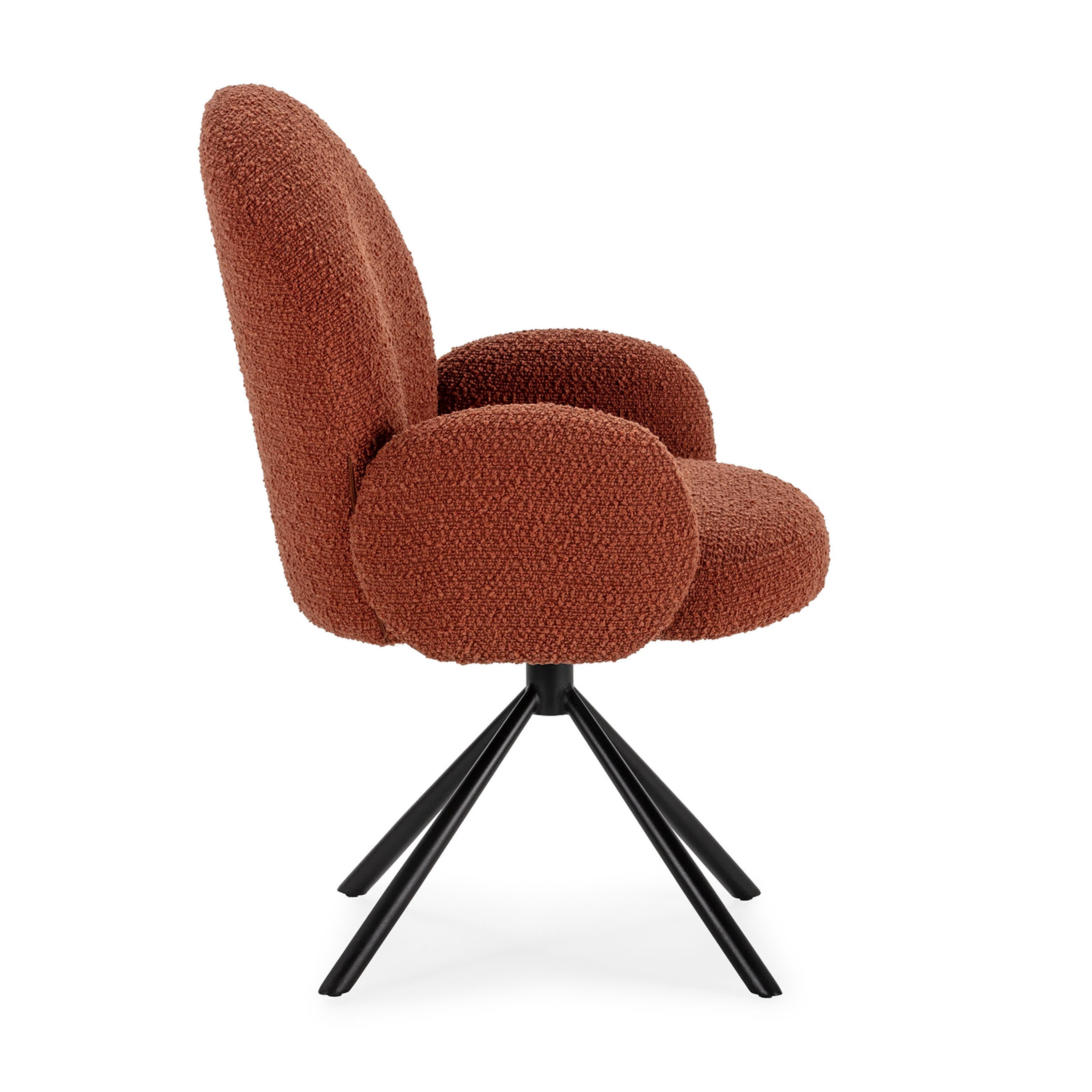 Poltrona girevole in tessuto e gambe in metallo nero 49x46 h91 cm - 5