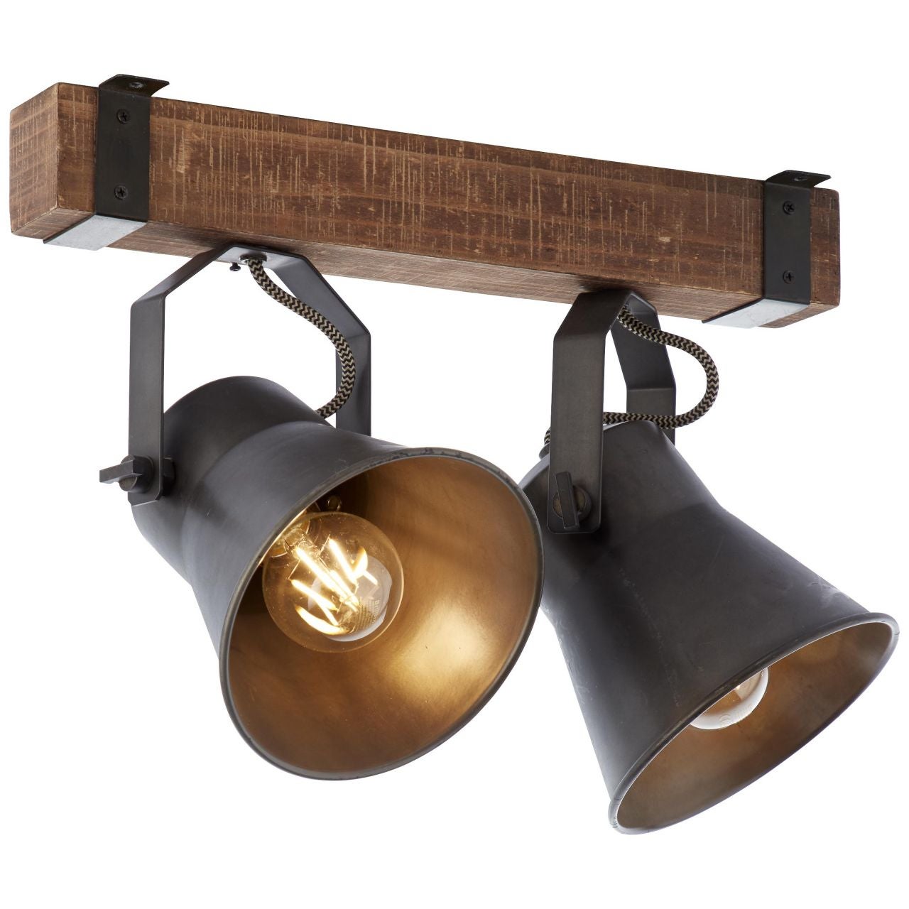 Lampa BRILLIANT, sufitowa Tannah 33cm czarna / naturalna, 1x A60, E27, 52W, odpowiednia do żarówek LED - 4