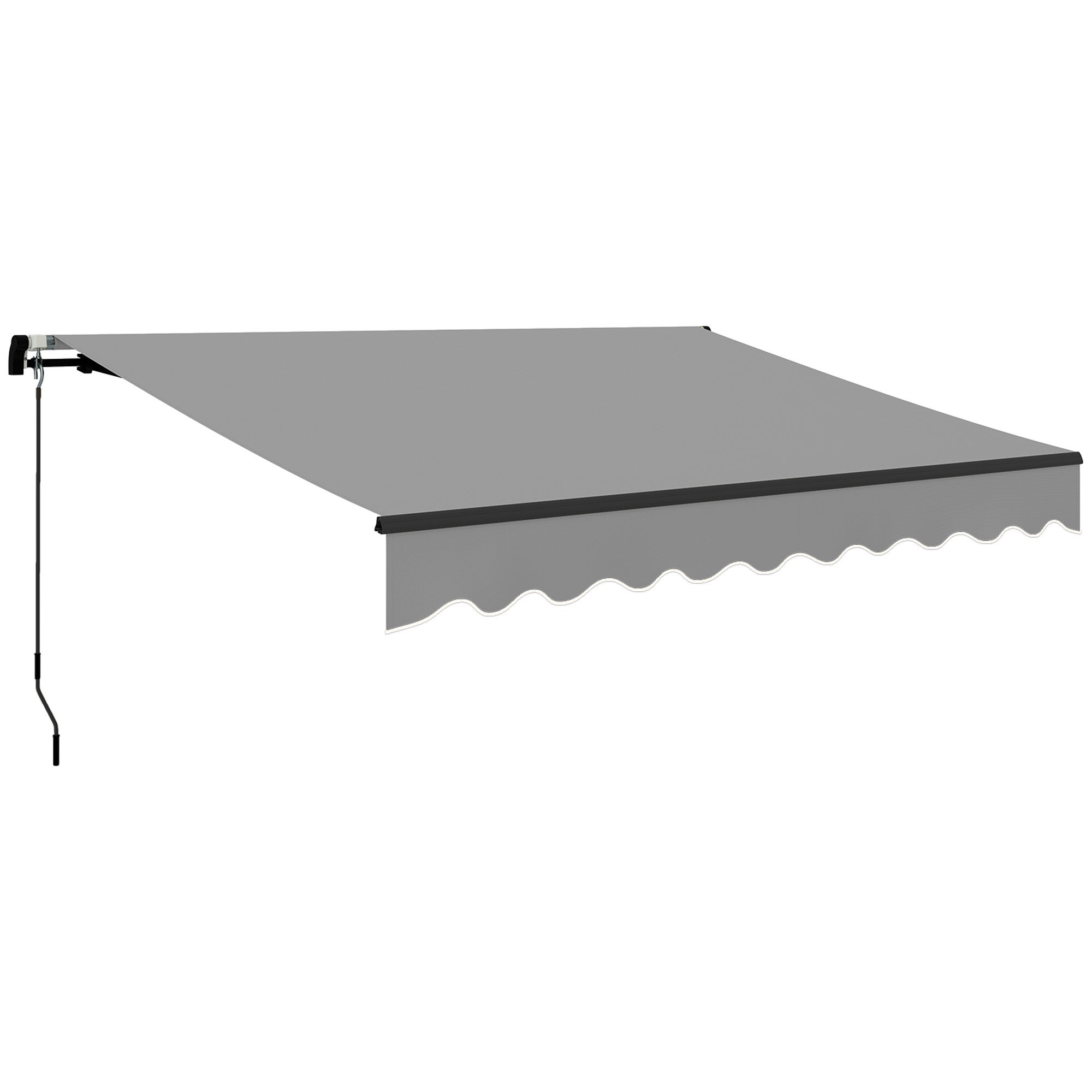 Toldo manual retráctil outsunny aluminio, poliéster gris 360x220x150 cm