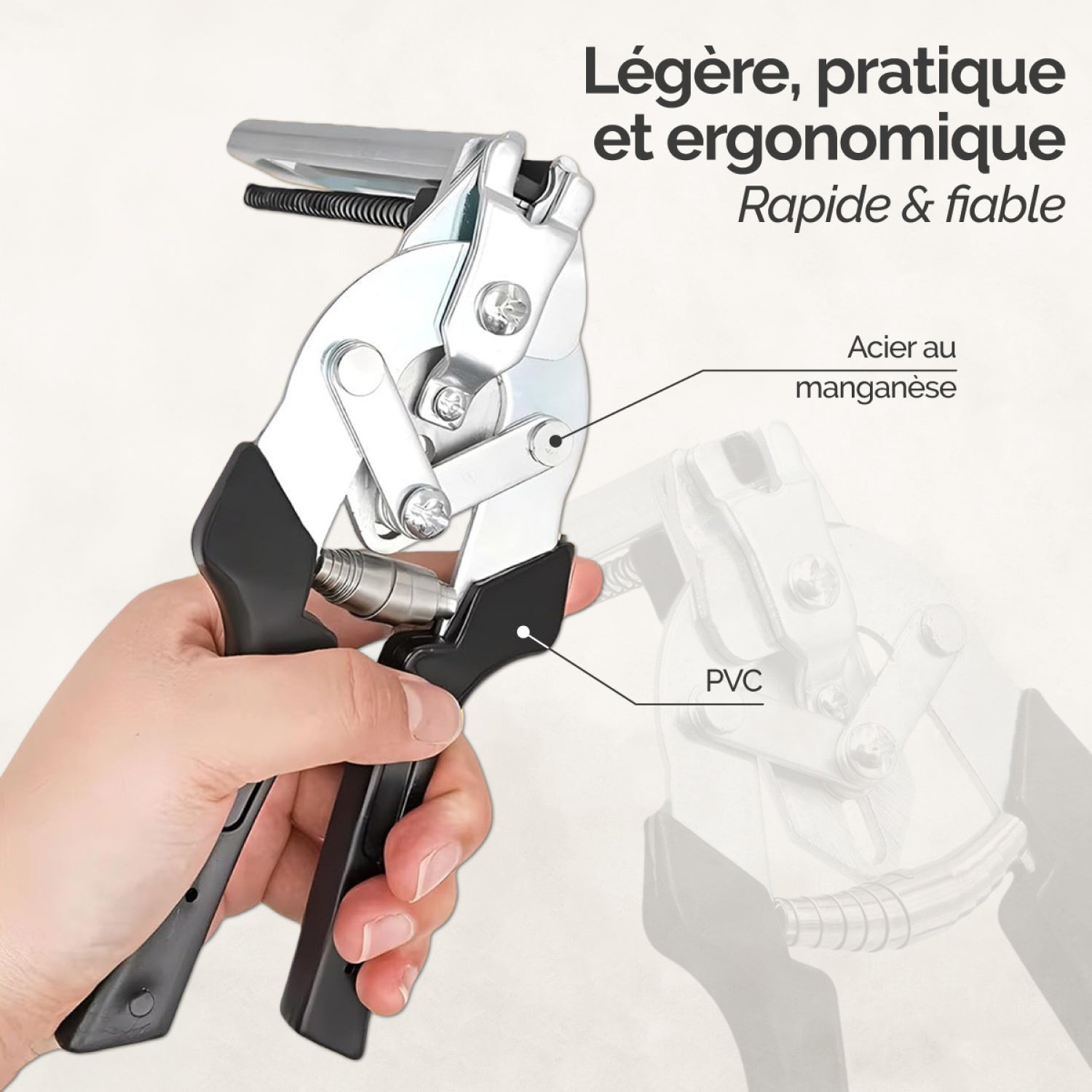 Pince à agrafes rapides pour grillage, clôture + 600 agrafes - Gris - Linxor - 3
