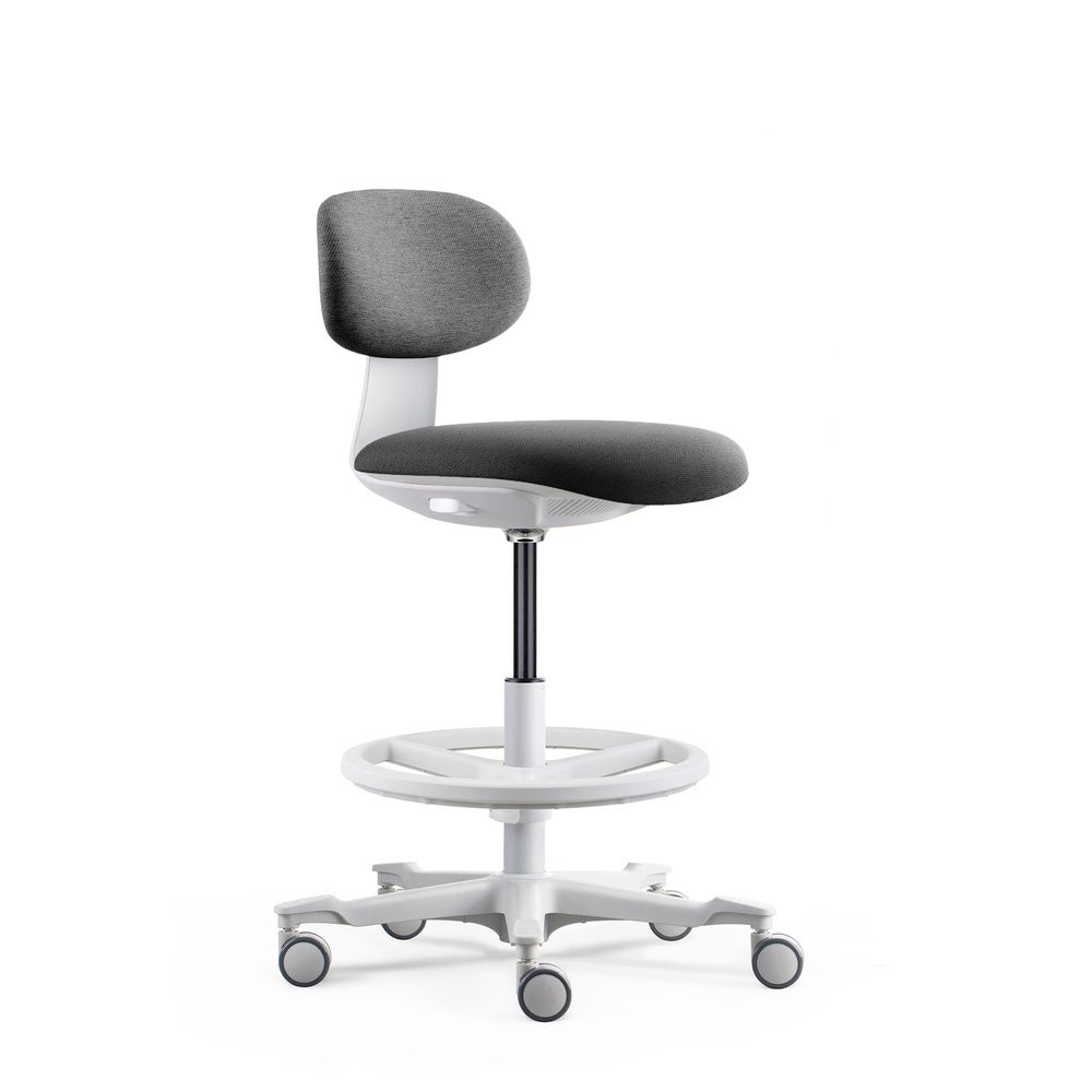 Krzesło robocze / krzesło barowe WORK MF2 W siedzisko tkanina / oparcie tkanina ciemnoszara hjh OFFICE