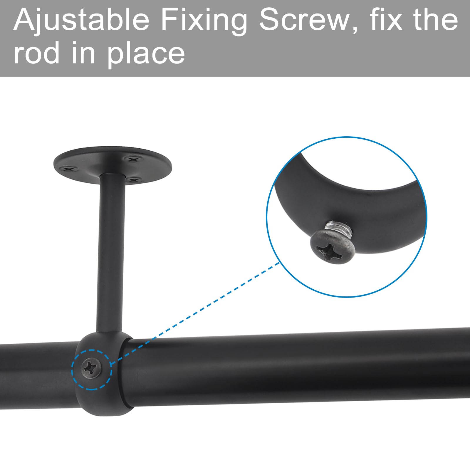 4 pièces Acier inoxydable Robuste Support de tringle à rideau pour plafond pour tringles à rideaux de 25 mm (4, 25MM) - 6
