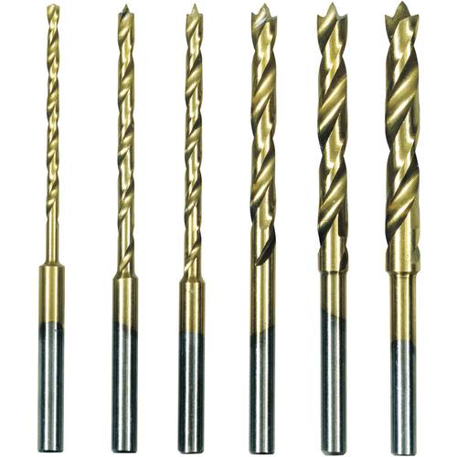 Set burghie HSS pentru lemn si plastic cu pin pentru centrare Proxxon 28876, O1.5-O4 mm, 6 piese