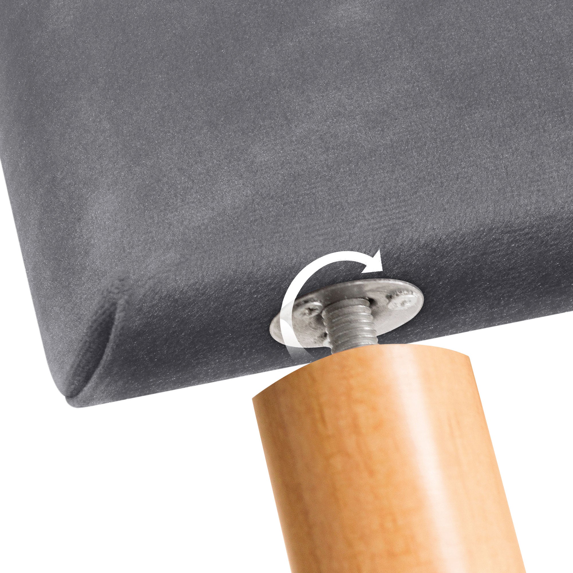 DHOME Testiera in Velluto Liscio con Gambe Camera da letto Imbottita con Testiera Imbottita Moderna di Fascia Alta (Grigio Cenere, 145x105cm) - 6