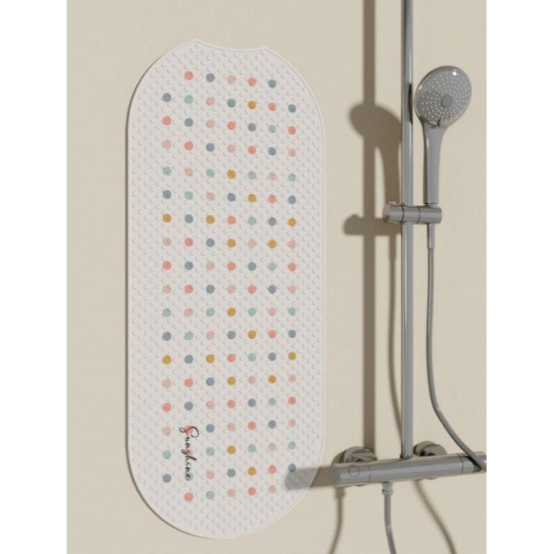 Tapis de bain antidérapant 40x100cm en PVC pour baignoire et douche, sécurité enfant, adhérence 3D - 5