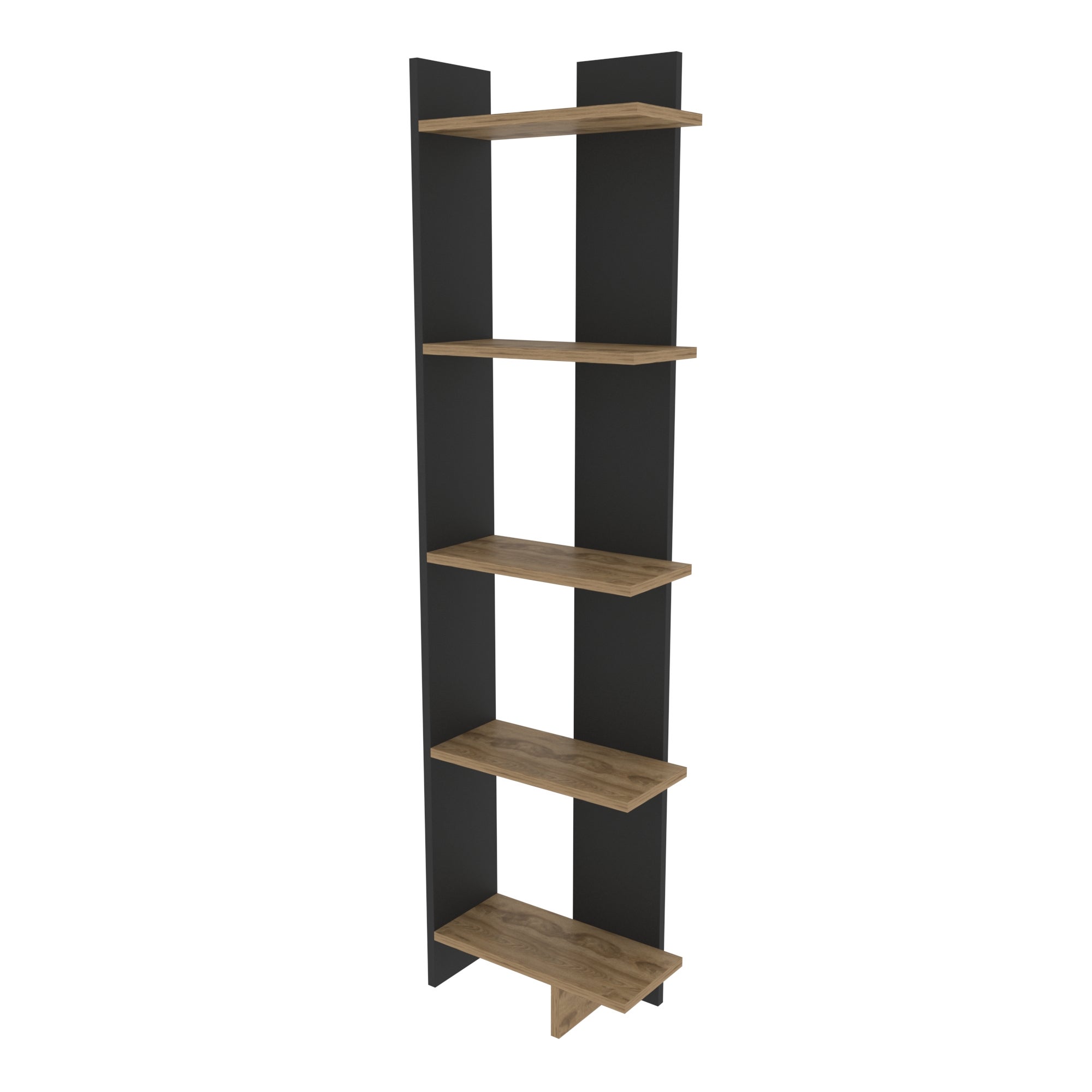 Bibliothèque pour Séjour en MDF Marron H. 170 x l. 45 x P. 19.6 cm - 4