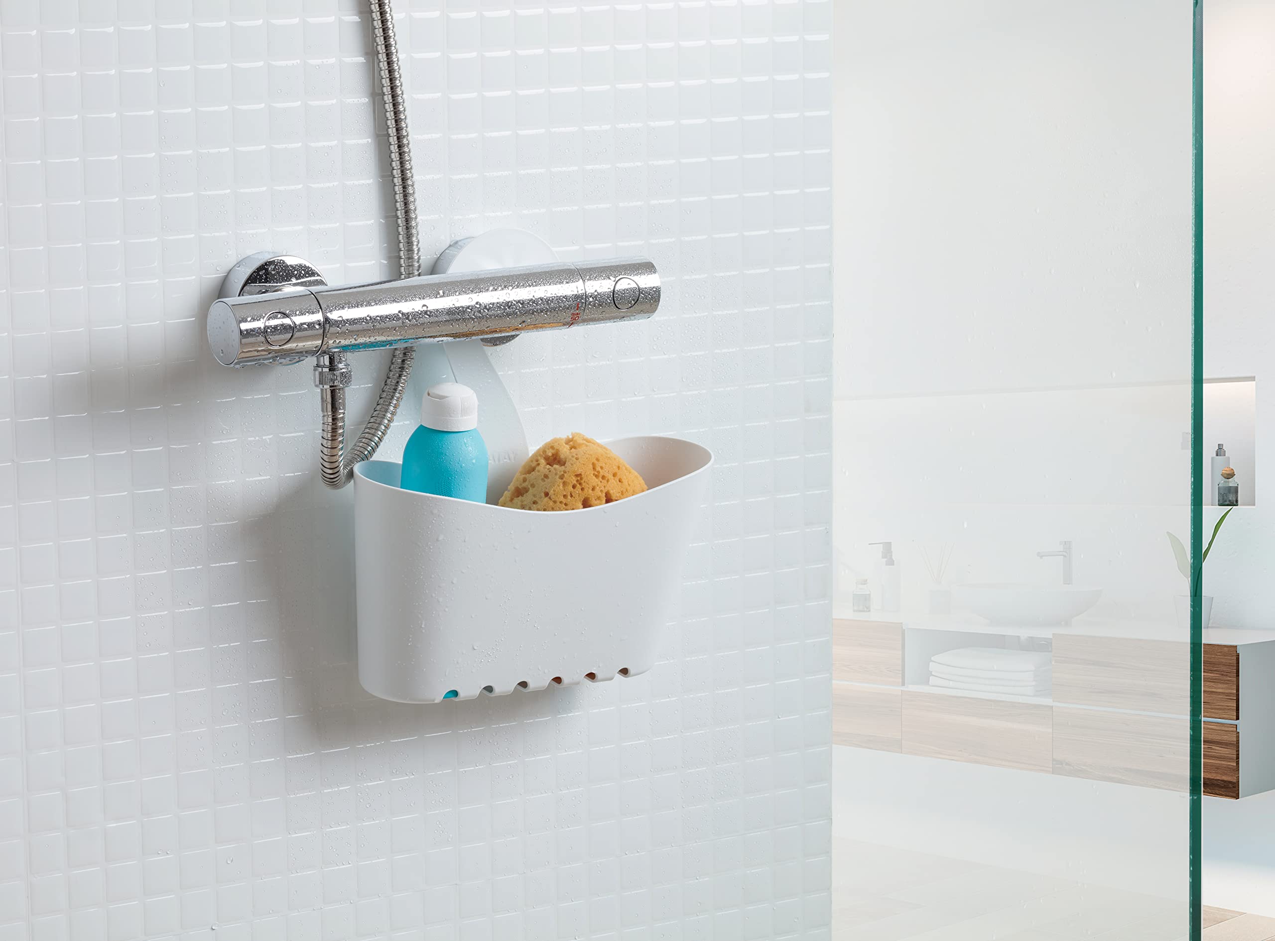 TATAY Standard - Cestillo de Ducha Multiusos con Colgador Adaptable. Blanco - 9