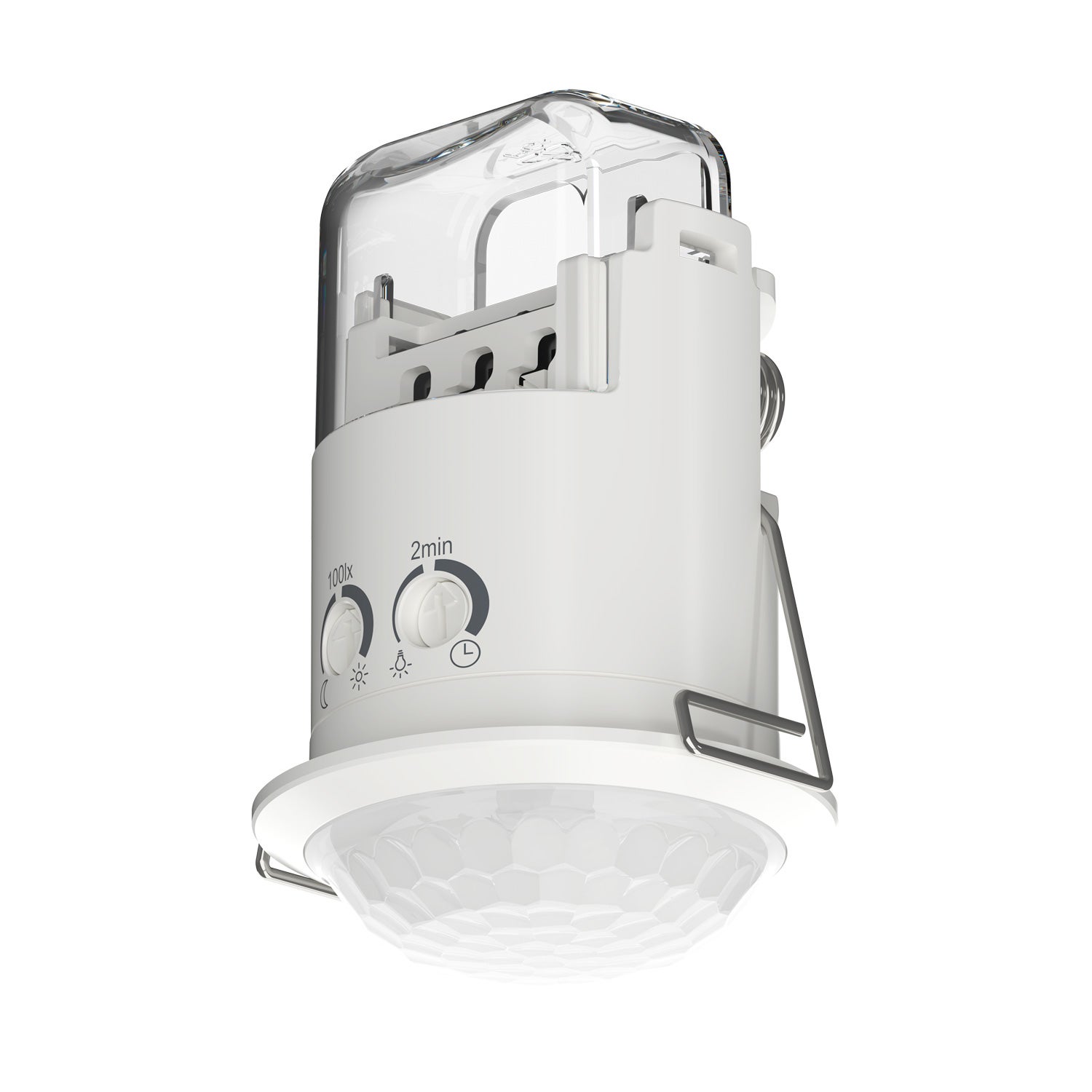 Theben 1030202 PIRA T6 Mini Kompaktowy Czujnik Ruchu do Użytku Wewnętrznego, 200 W LED, Obszar Detekcji Okrągłej 360°, Ø 6 m, Opóźnienie