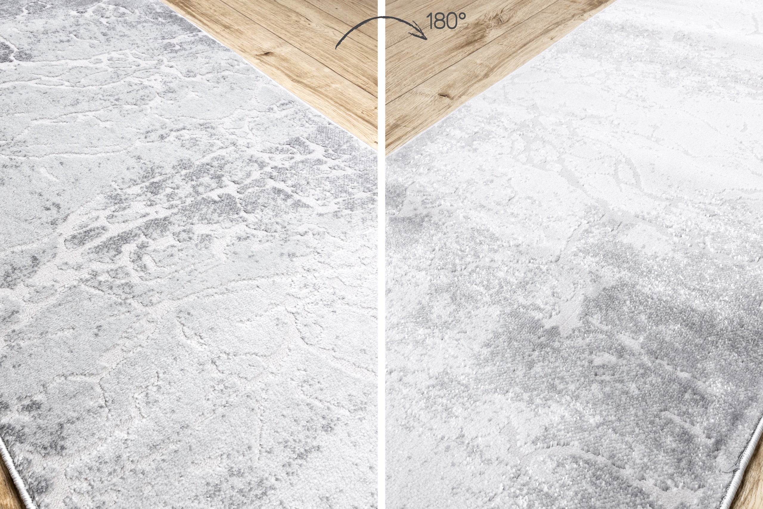 Passatoia Structural MEFE 6182 due livelli di pile grigio 150 cm 150x360 cm - 3