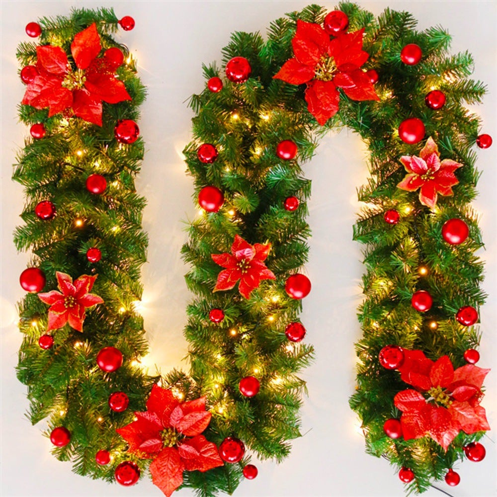 Corona De Navidad Para Puerta Delantera, Corona De Ratán, Adornos