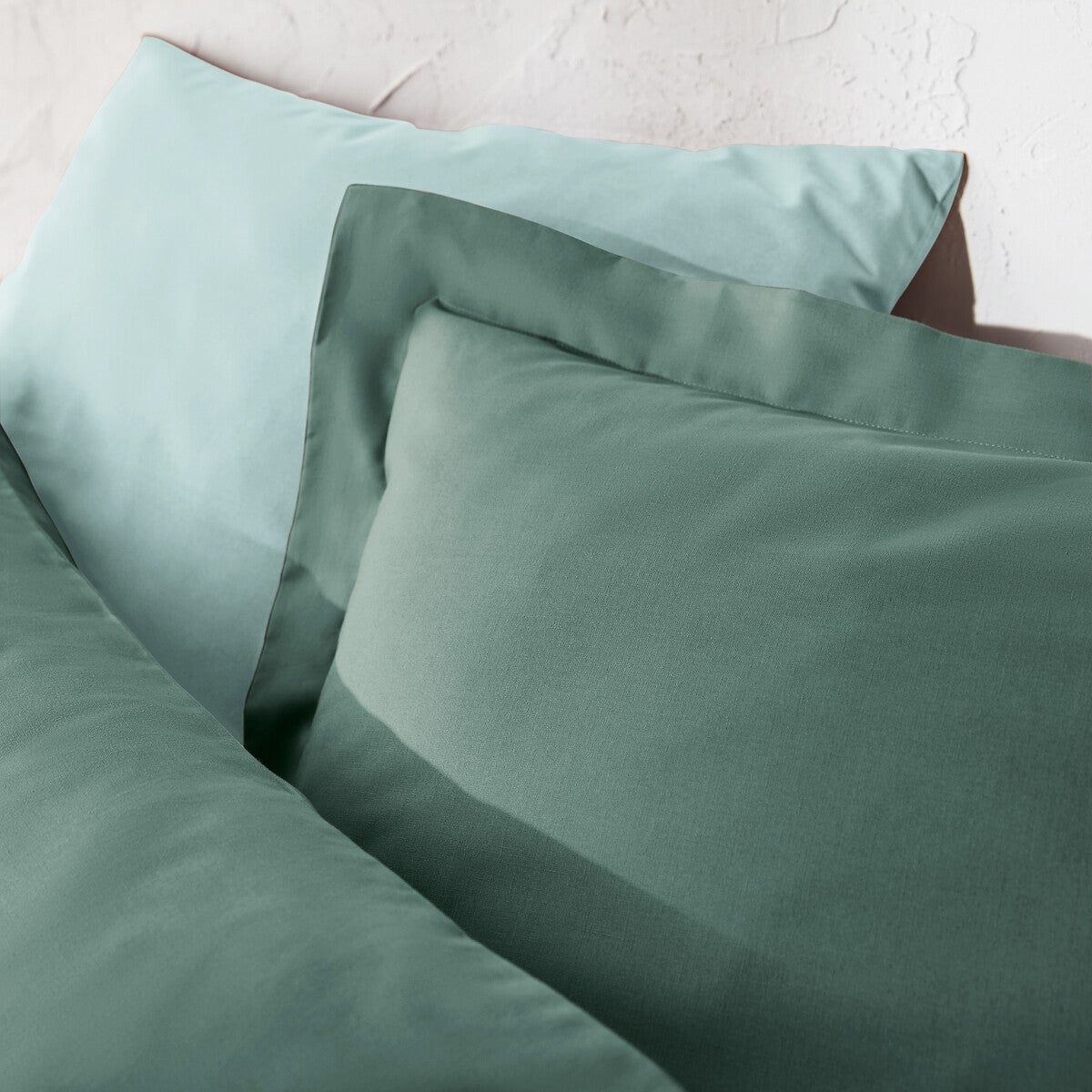 Housse de couette unie en polycoton, Scenario - Vert forêt - 140 x 200 cm - 3