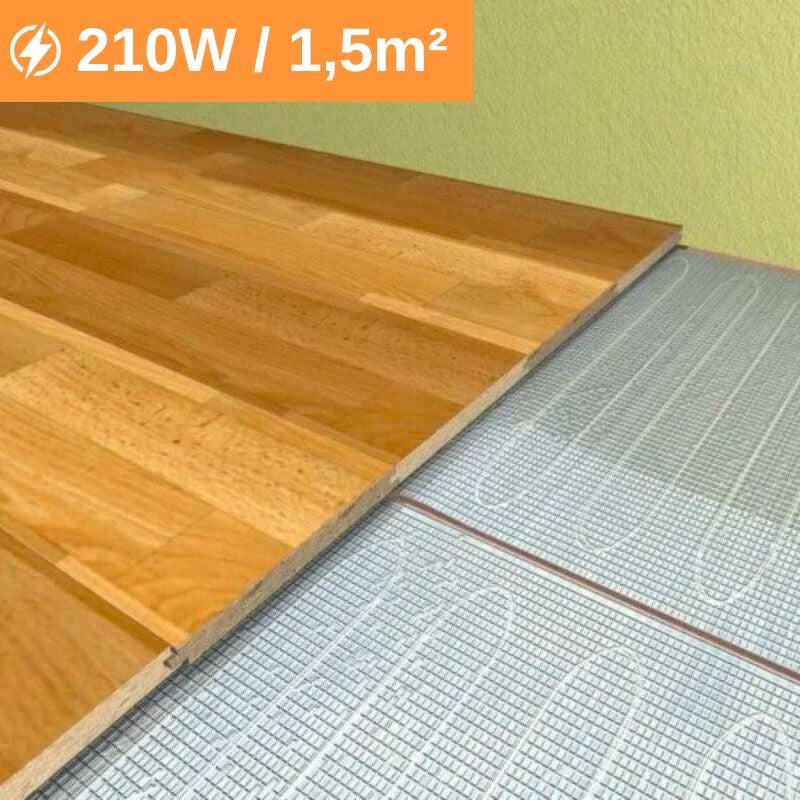 Plancher chauffant électrique sous parquet - 140 W/m² : 210 W - 1,5 m² : longueur: 300 cm - Largeur: 50 cm - 2