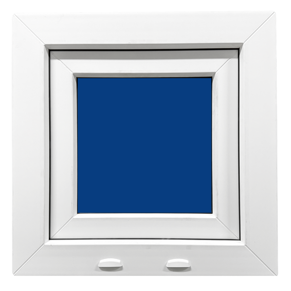 Janela PVC reforçado 60×60 cm branca oscilobatente direita | Vidro fosco – Perfil Aluplast - 2