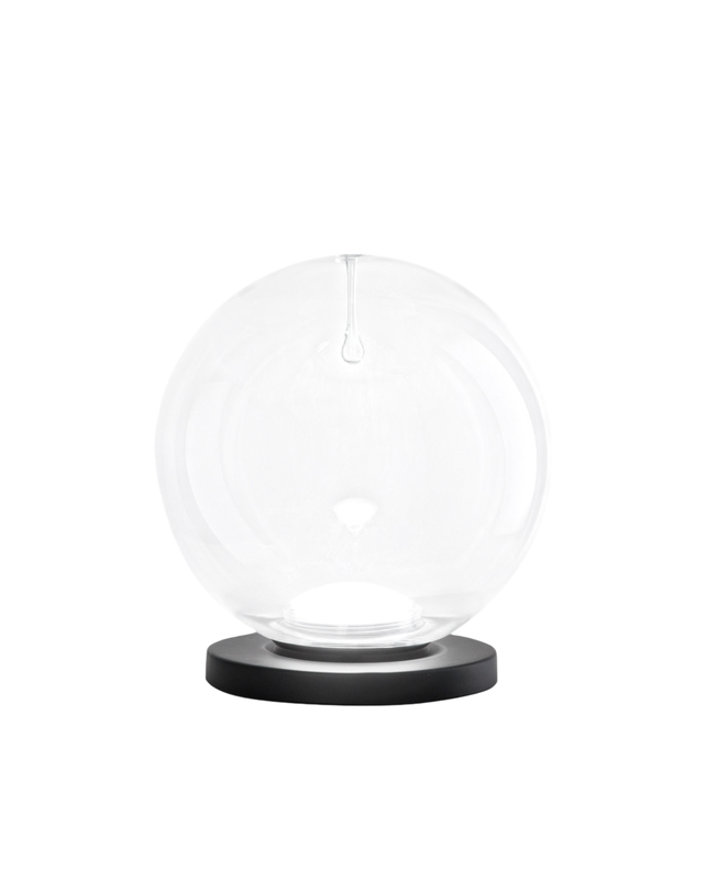 Ariel - Lampa stołowa Fabas Luce transparentna - 11W ściemnialna, dotykowa lampa LED - Przezroczyste szkło borokrzemianowe z kroplą