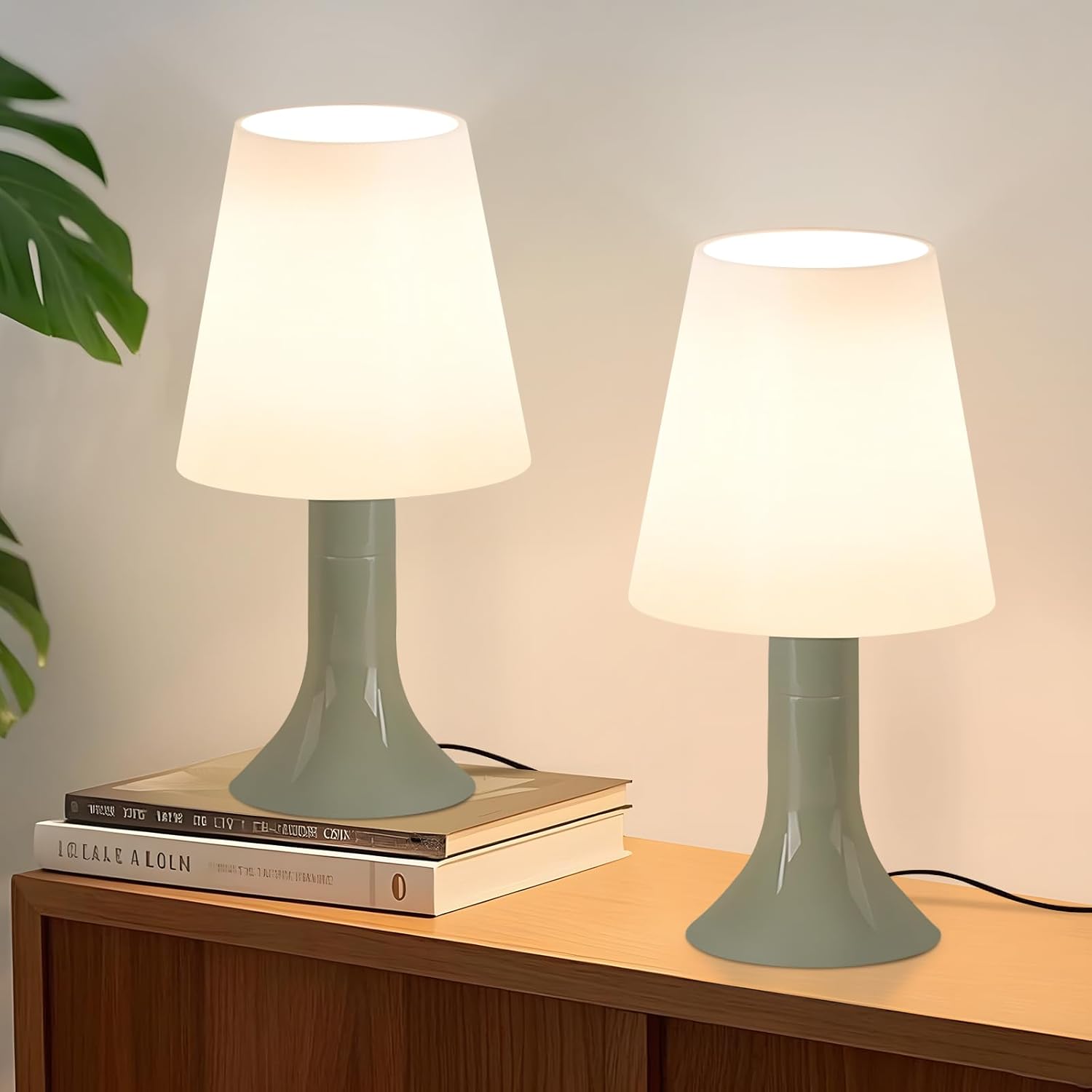 ZMH Lámpara De Mesa Táctil Regulable Con Función De Carga USB Y Pantalla De Tela 95866625