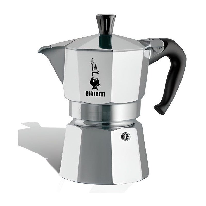 Caffettiera Moka Express Brandani, Alluminio, Tazza 1, Colore Tortora Con Coperchio Cromato