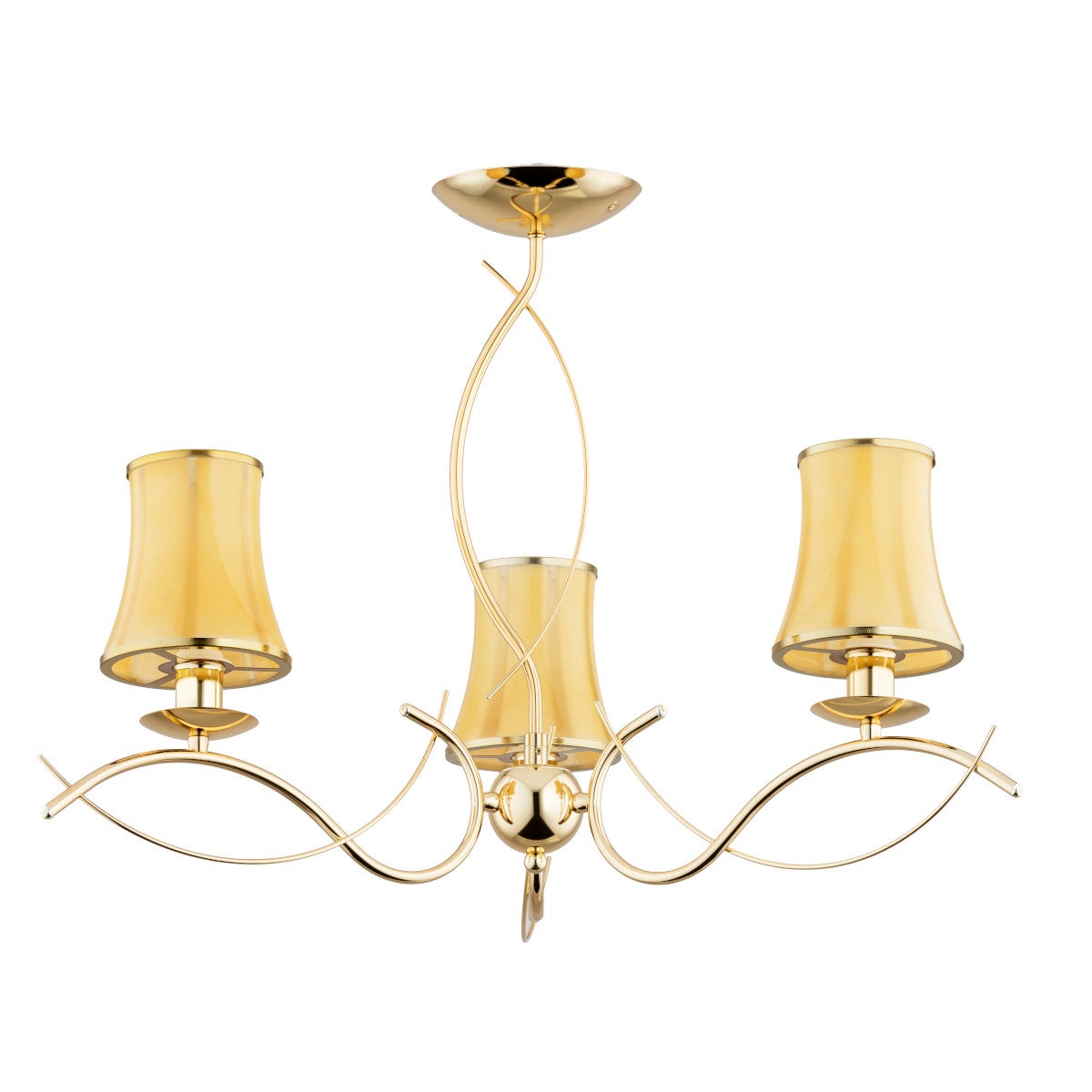 Lampa wisząca Monza złoto-bursztynowy 3xE14x10W dekoracyjna wym: 47 x 68 x 68 cm metal Alfa