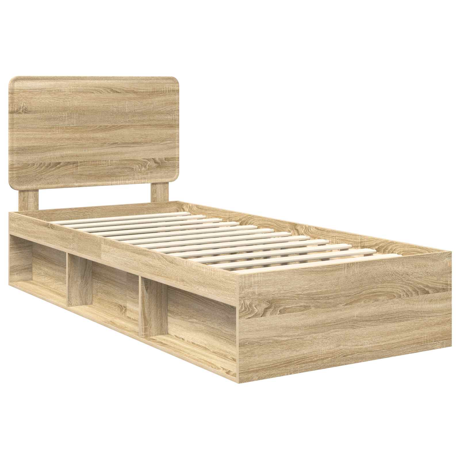 Cadre de lit chêne 75 x 190 cm bois de pin massif - 4