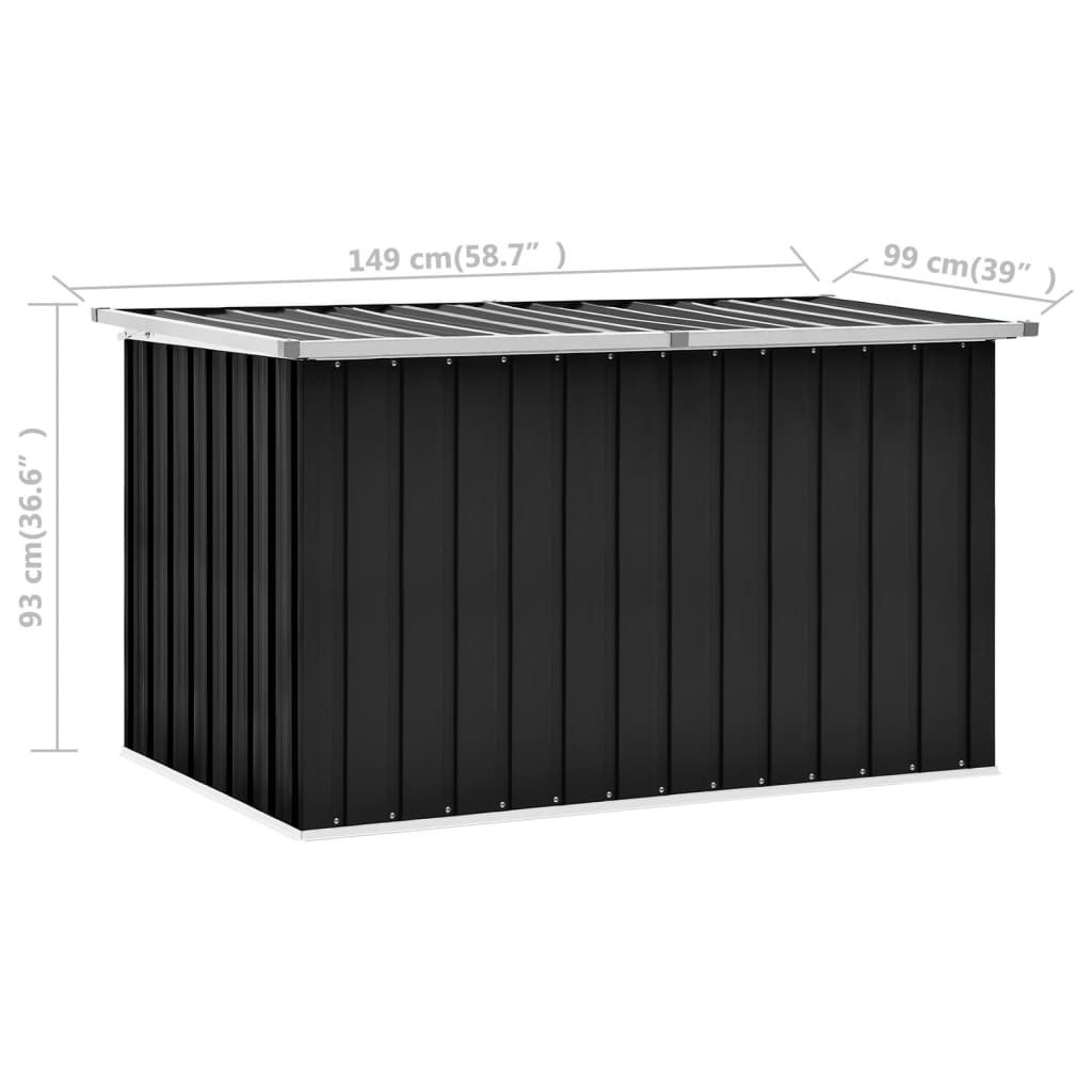 The Living Store - Boîte de rangement de jardin Anthracite 149x99x93 cm - 8