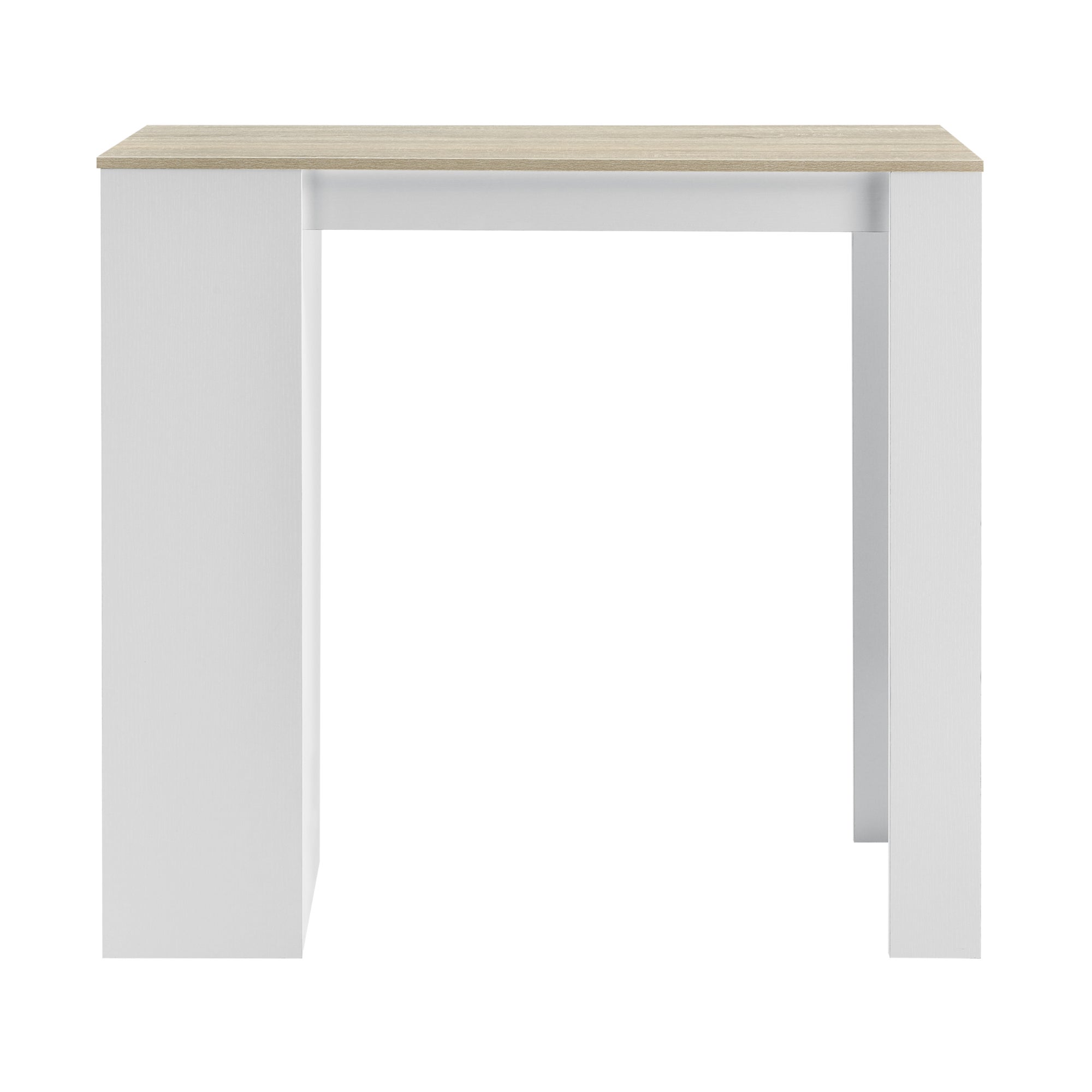 Table de Bar Kouvola 110 x 50 x 103 cm Blanc Effet Chêne [en.casa] - 2