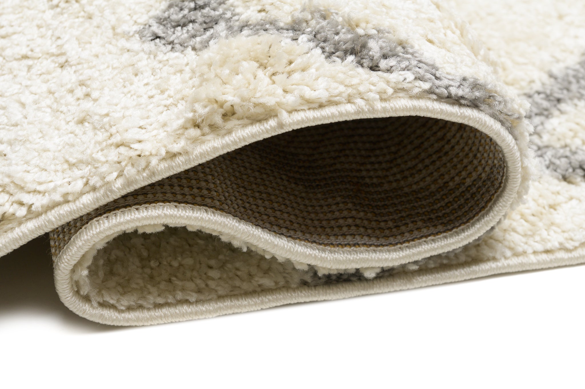 TAPISO Delhi Tapis de Salon Chambre Crème Gris Ethnique Zigzags Moelleux Shaggy Super Doux Poils Longs Epais 60 x 100 cm - 3
