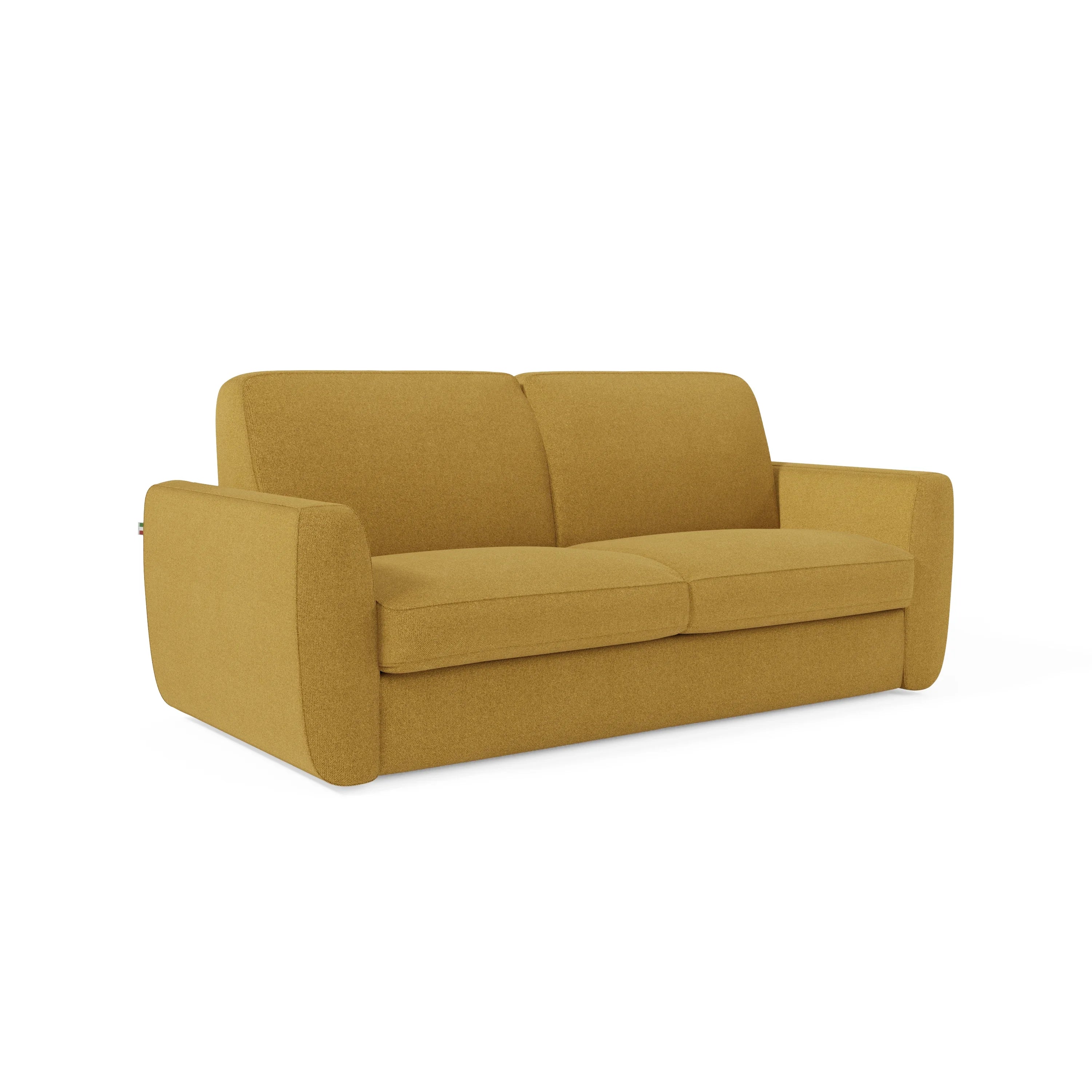 Leonida sofá cama desenfundable con colchón de 18 cm de altura 202 cm amarillo