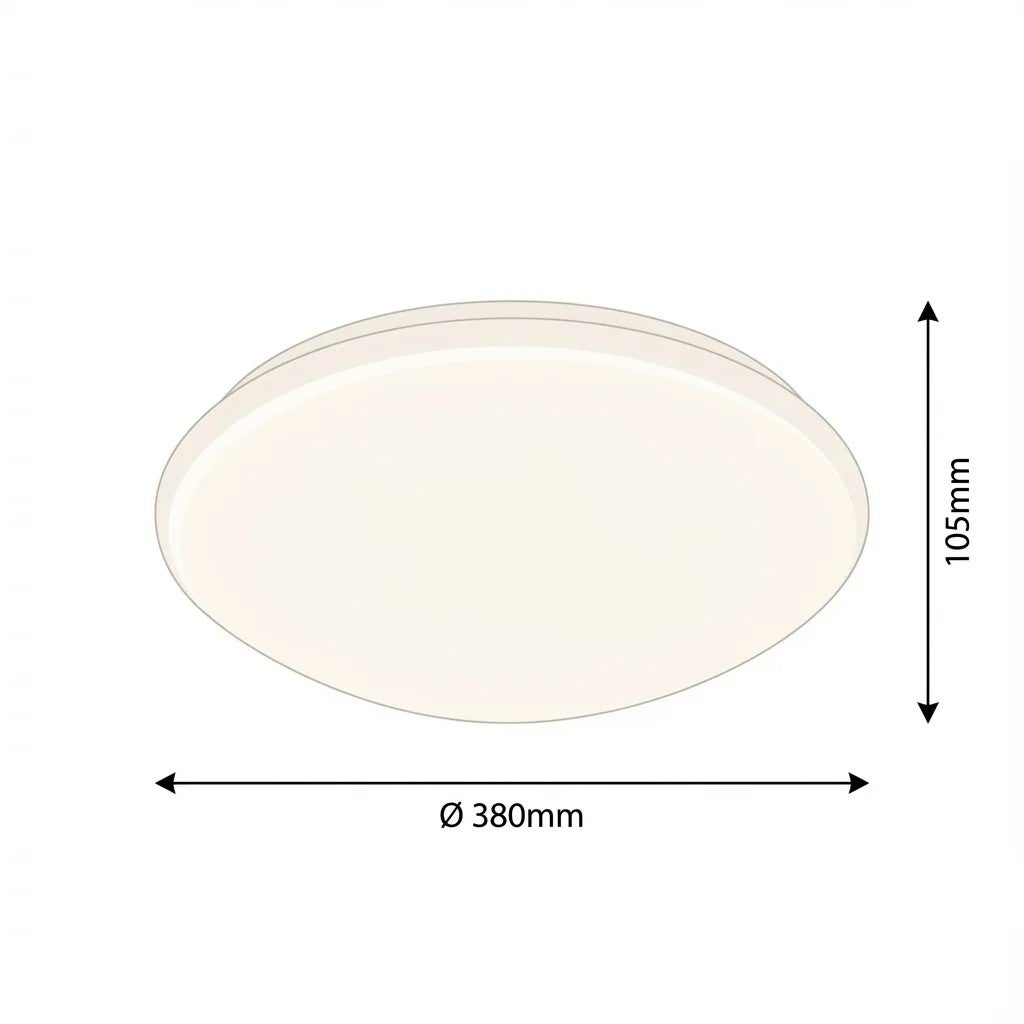 Plafon okrągły Lucas LED 24W Neutralna biel 1750lm biały wym:10,5x38x38cm IP44 Rabalux