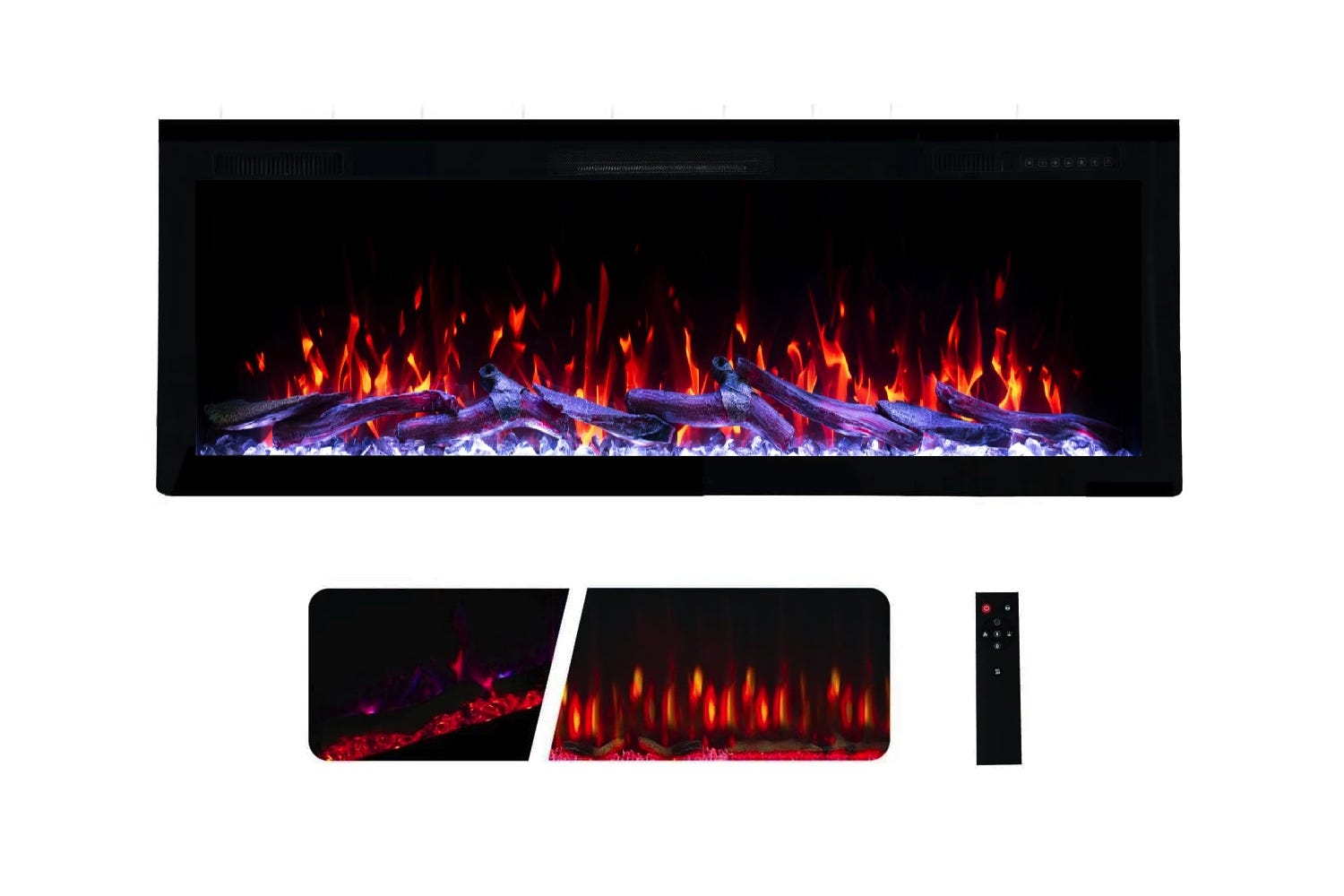 Camino Elettrico Weka Fireplace E50 Da Incasso - 127cm, 750W/1500W, 13 Colori LED, Effetto Fiamma Realistico, Telecomando - Foto 5