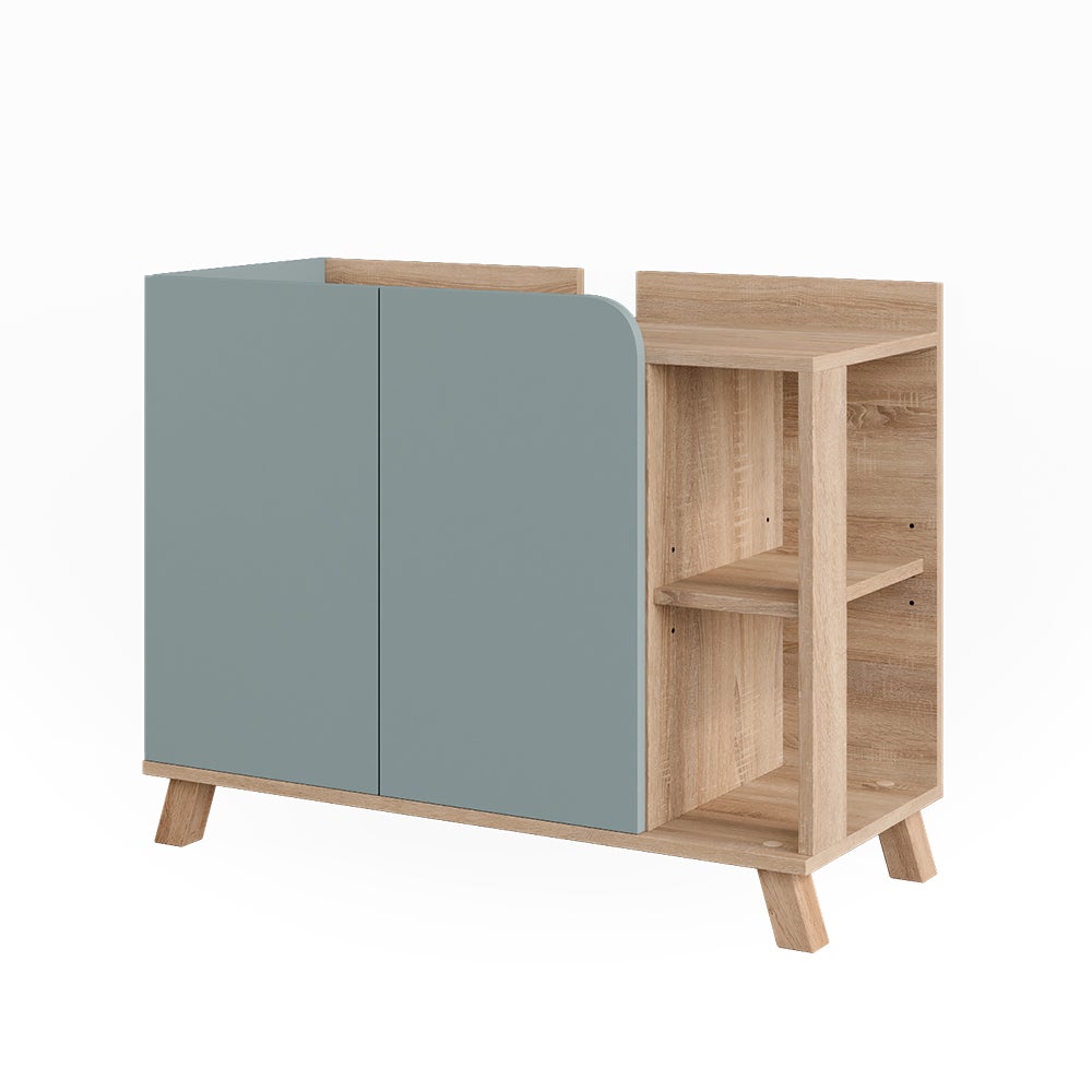 Vicco Szafka pod umywalkę Karen, Sonoma/niebieski, 80 x 65 cm z 2 drzwiami