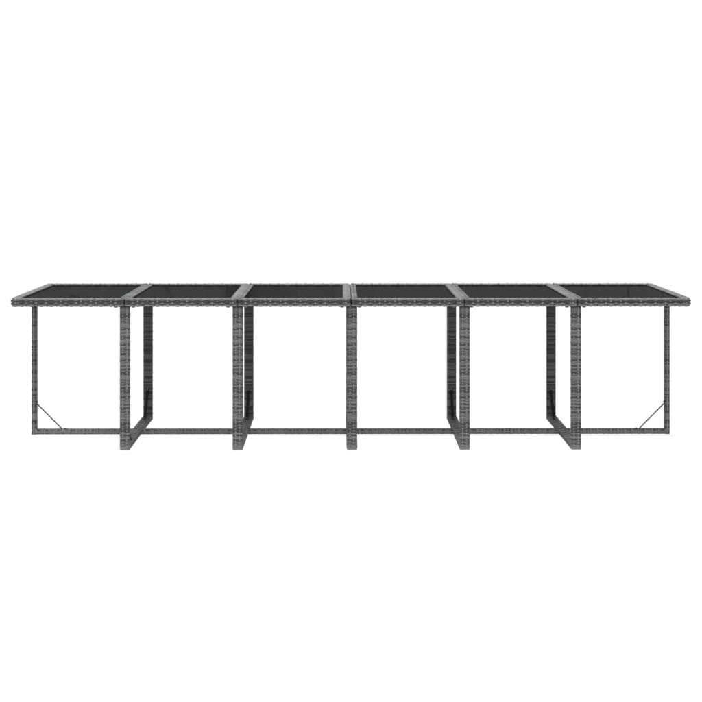 Set da pranzo mobili da giardino cuscini per mobili da esterno 13 pezzi vimini grigio resina 02_0014419 - 5