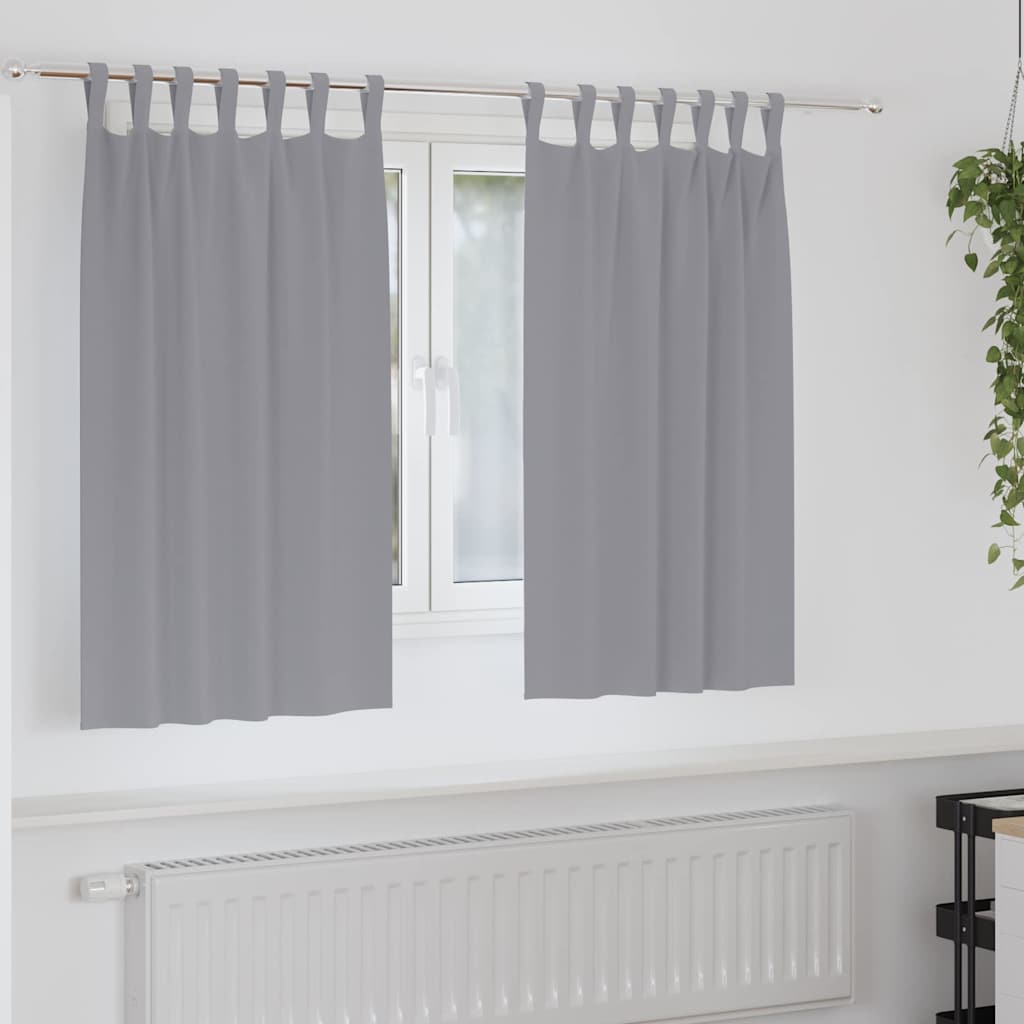 Firany blackout z kółkami 2 pcs Jasnoszary 140 x 140 cm vidaXL