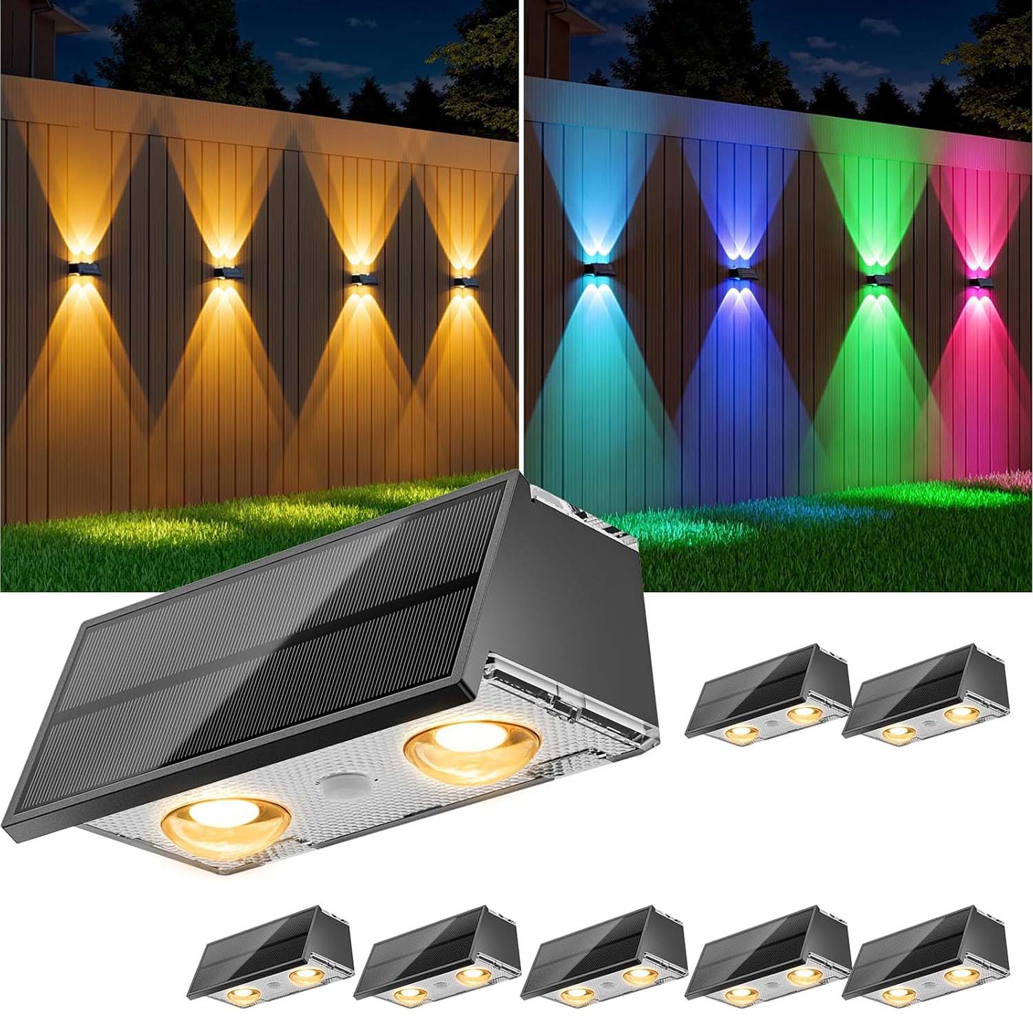 Lampada Led Da Parete 5W Esterni Con Pannello Solare Applique 3 Modalità IP67 - Foto 2